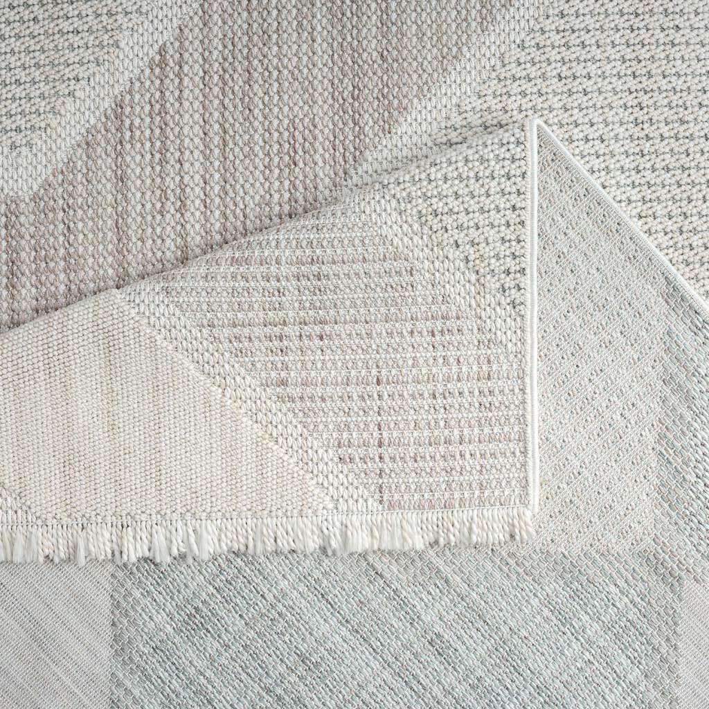 Carpet City Teppich »LINDO 8877« rechteckig 11 mm Höhe Kurzflor, Hochtief-Muster/ 3D-Effekt, Fransen, Boho-Stil, Wohnzimmer