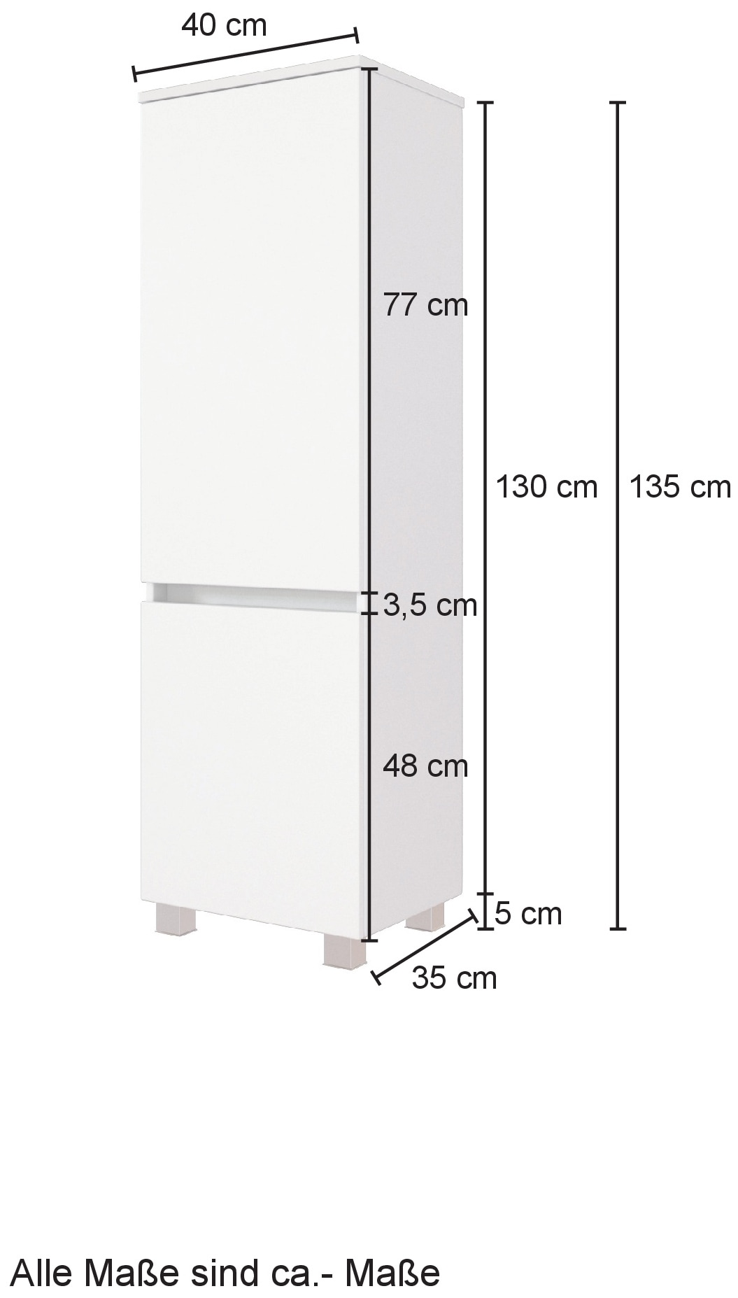 welltime Midischrank »Kaunas« 40 cm breit, Soft-Close-Funktion