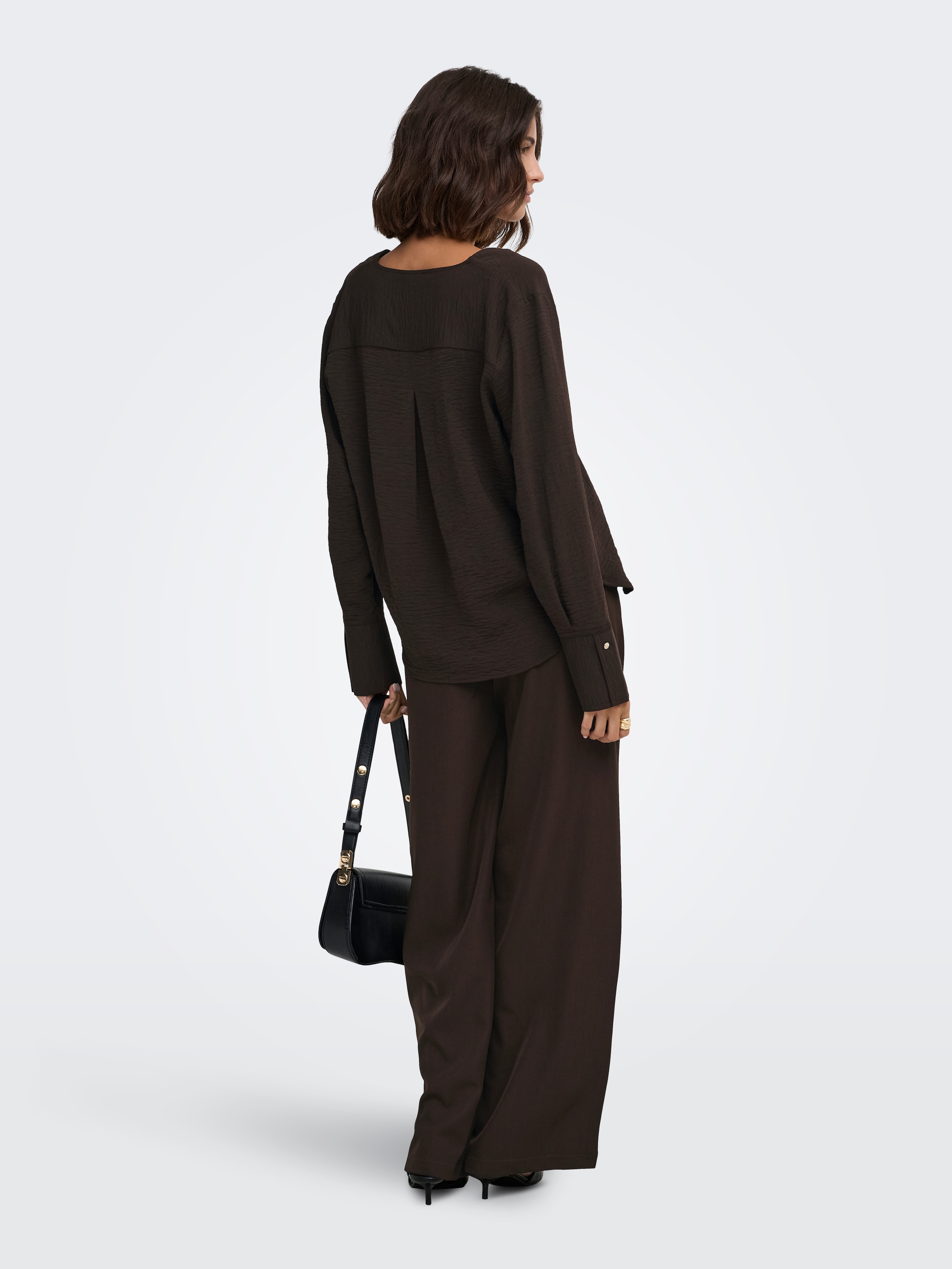 JDY Blouse à manches longues »JDYLION L/S V-NECK TOP WVN« Polyester, coupe régulière