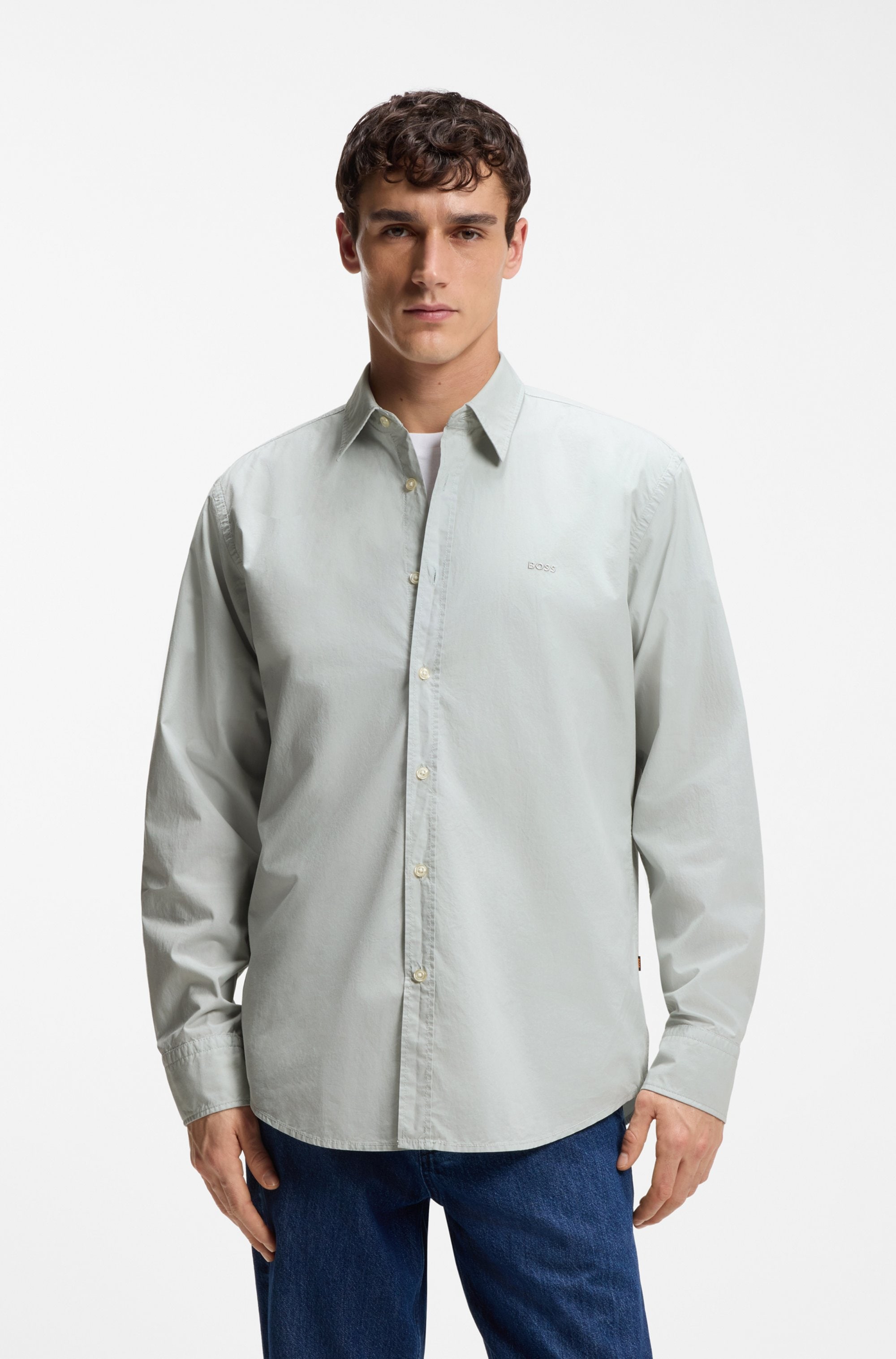 BOSS ORANGE Chemise à manches longues »Relegant« mit BOSS Stickerei