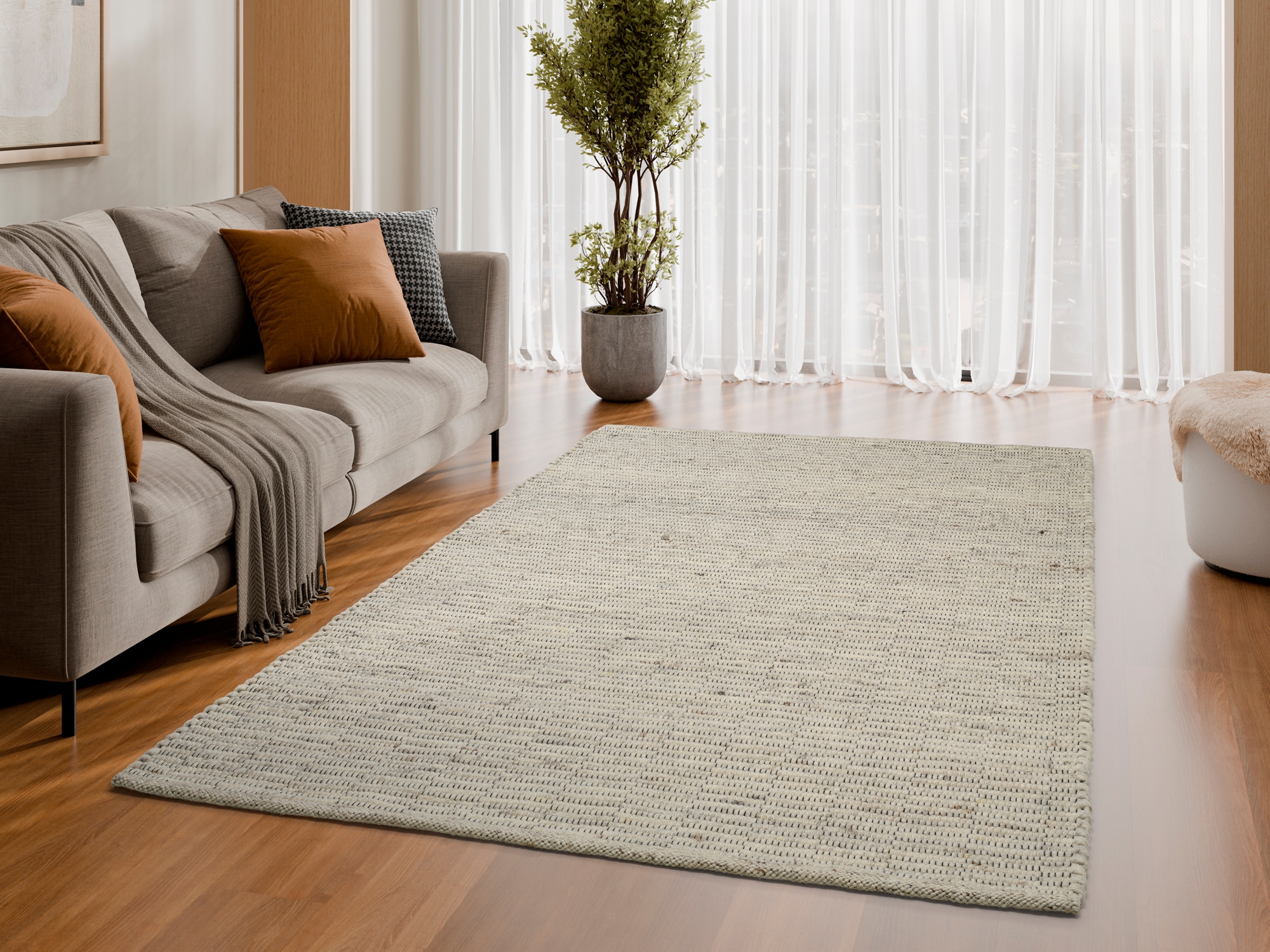 OCI DIE TEPPICHMARKE Wollteppich »ATRIUM HANDWEB  ,  auch als Läufer und in Rund erhältlich« rechteckig 12 mm Höhe 70% Wolle, handgewebt, Naturfasern, Wendeteppich, Wohnzimmer