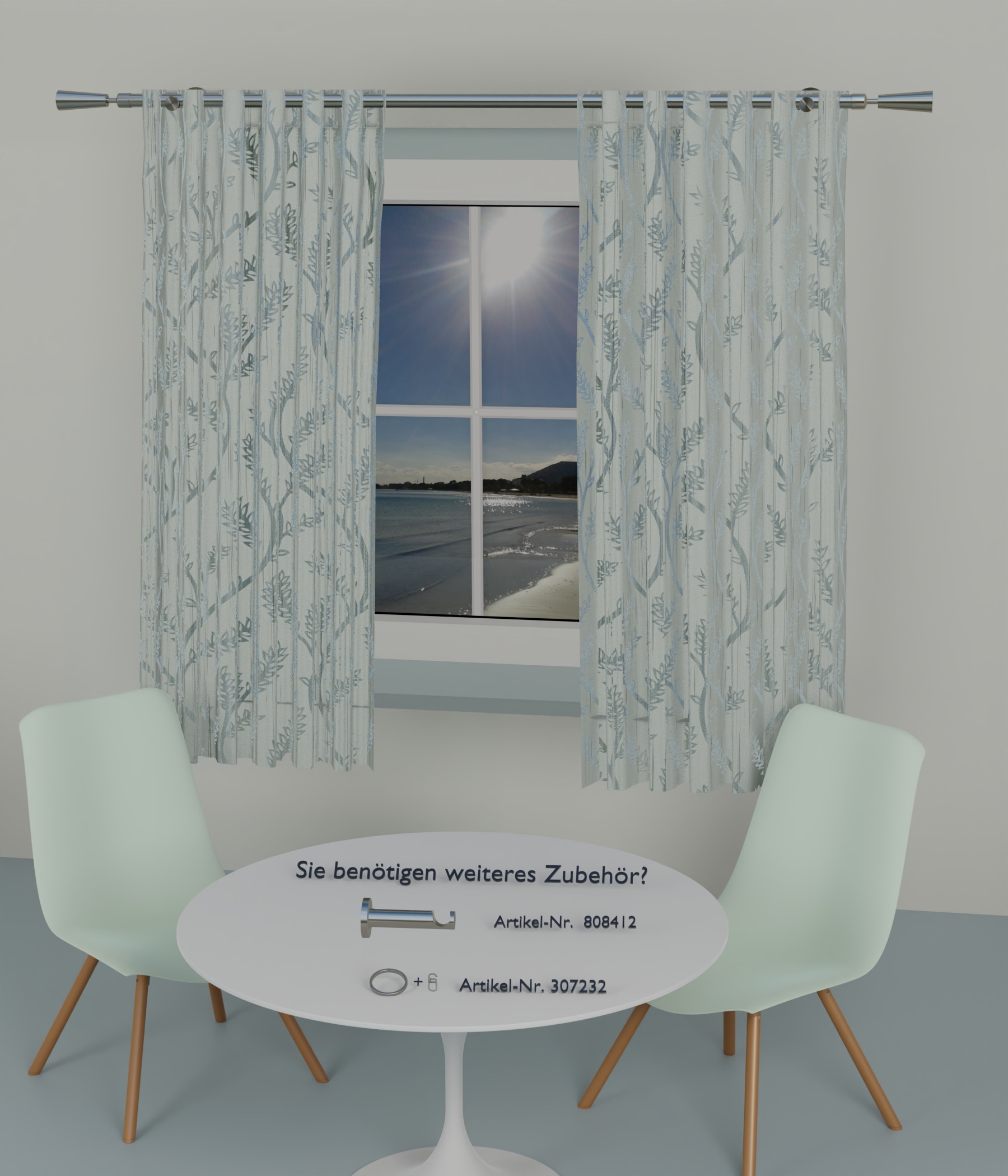 indeko Gardinenstange »Genf« Ø 16 mm 1 läufig-läufig Fixmass Komplett-Set inkl. Ringen und Montagematerial
