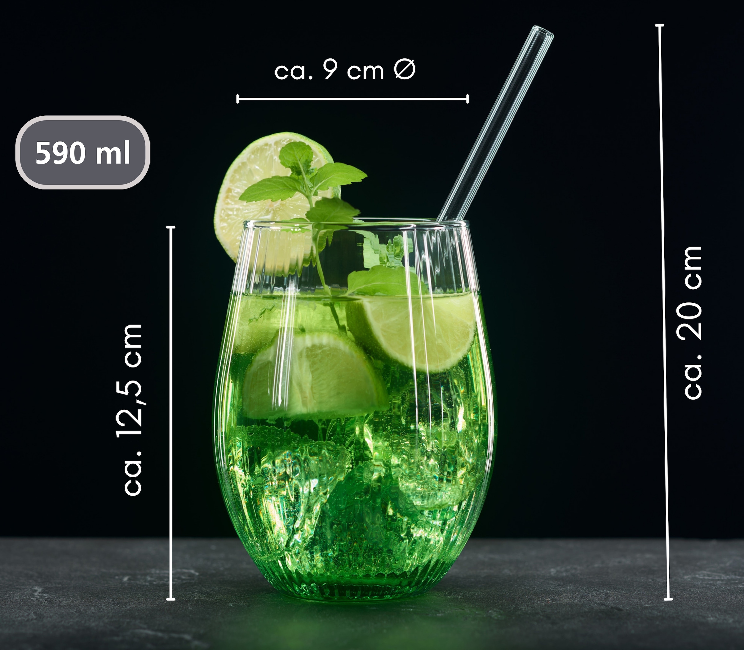 Ritzenhoff & Breker Set de verres »Spritz« inkl. Glas-Trinkhalme, 590 ml