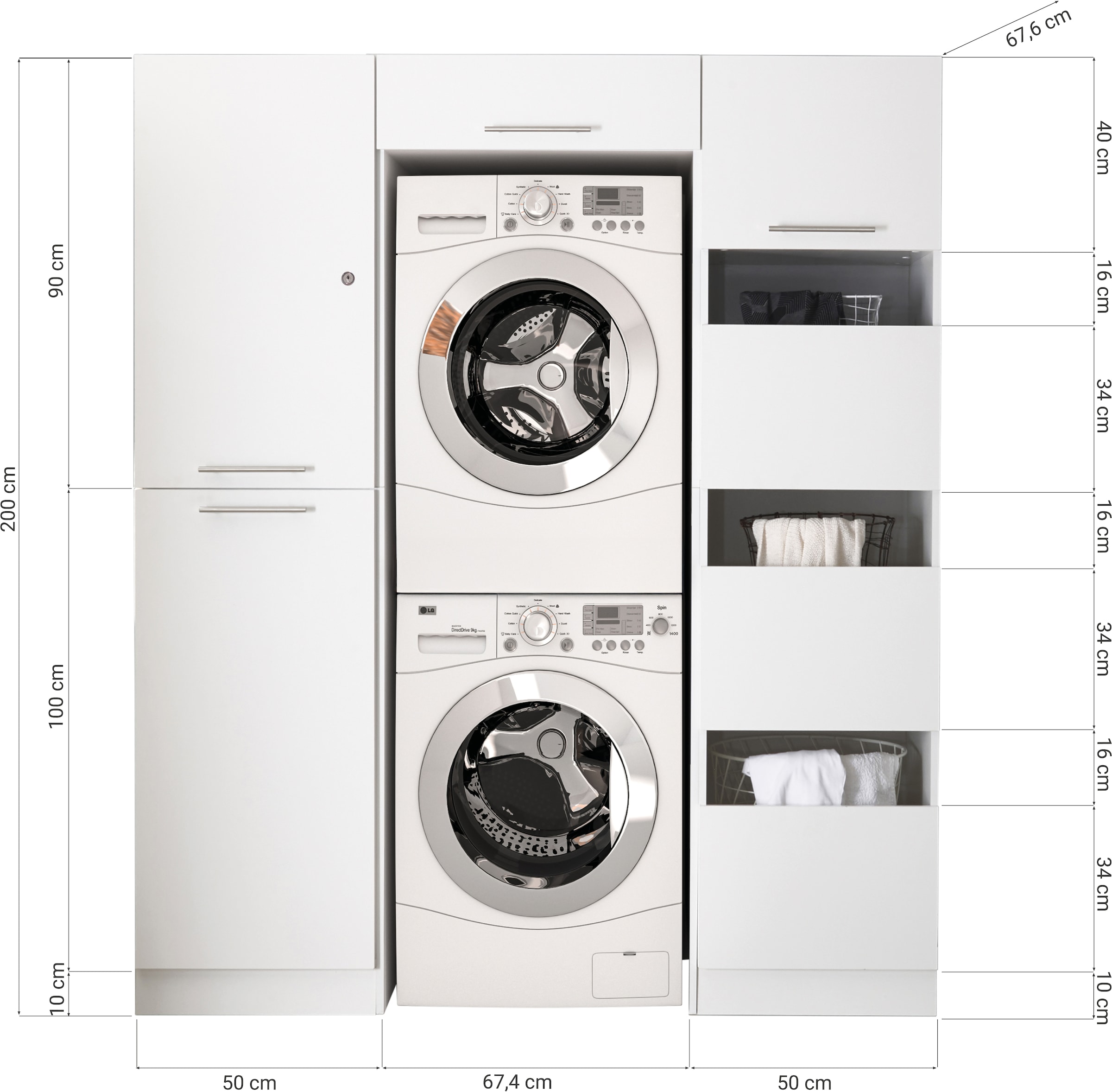 RESPEKTA Set d'armoires multi-usages »Clara-Set 10« Schrankelemente einzeln erhältlich, 3 cuis tlg.