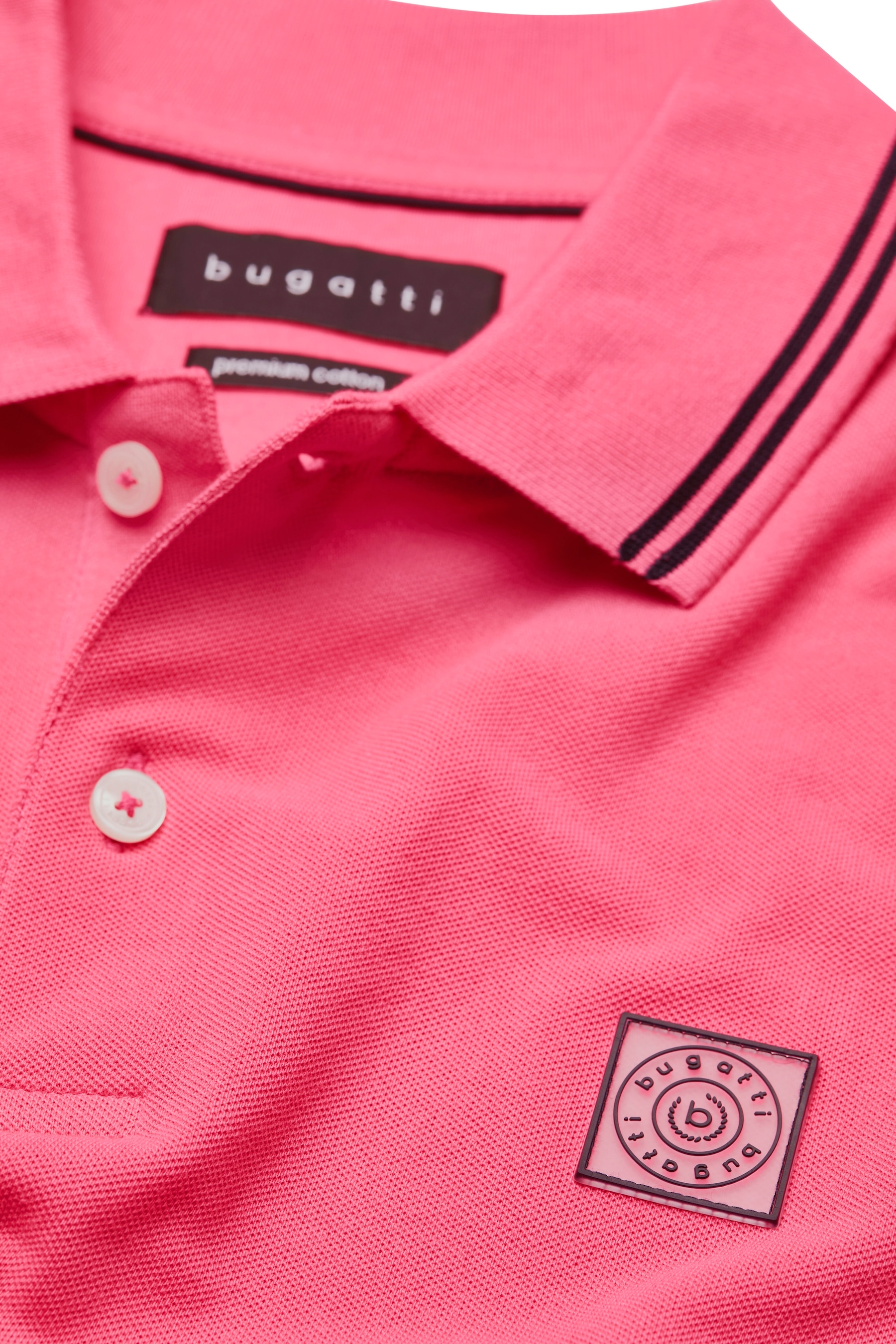 bugatti Poloshirt mit Kontraststreifen