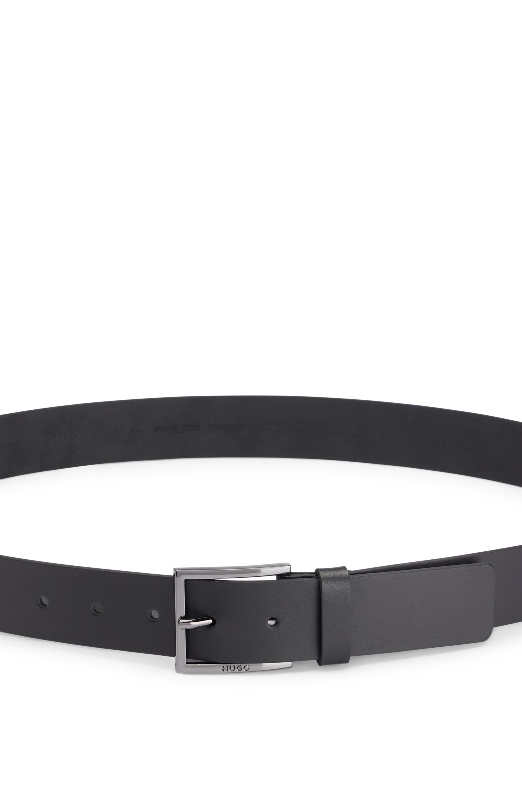 HUGO Ceinture en cuir »Geek_Sz35« mit kontrastfarbenen Nähten und dezenter Metallschliesse