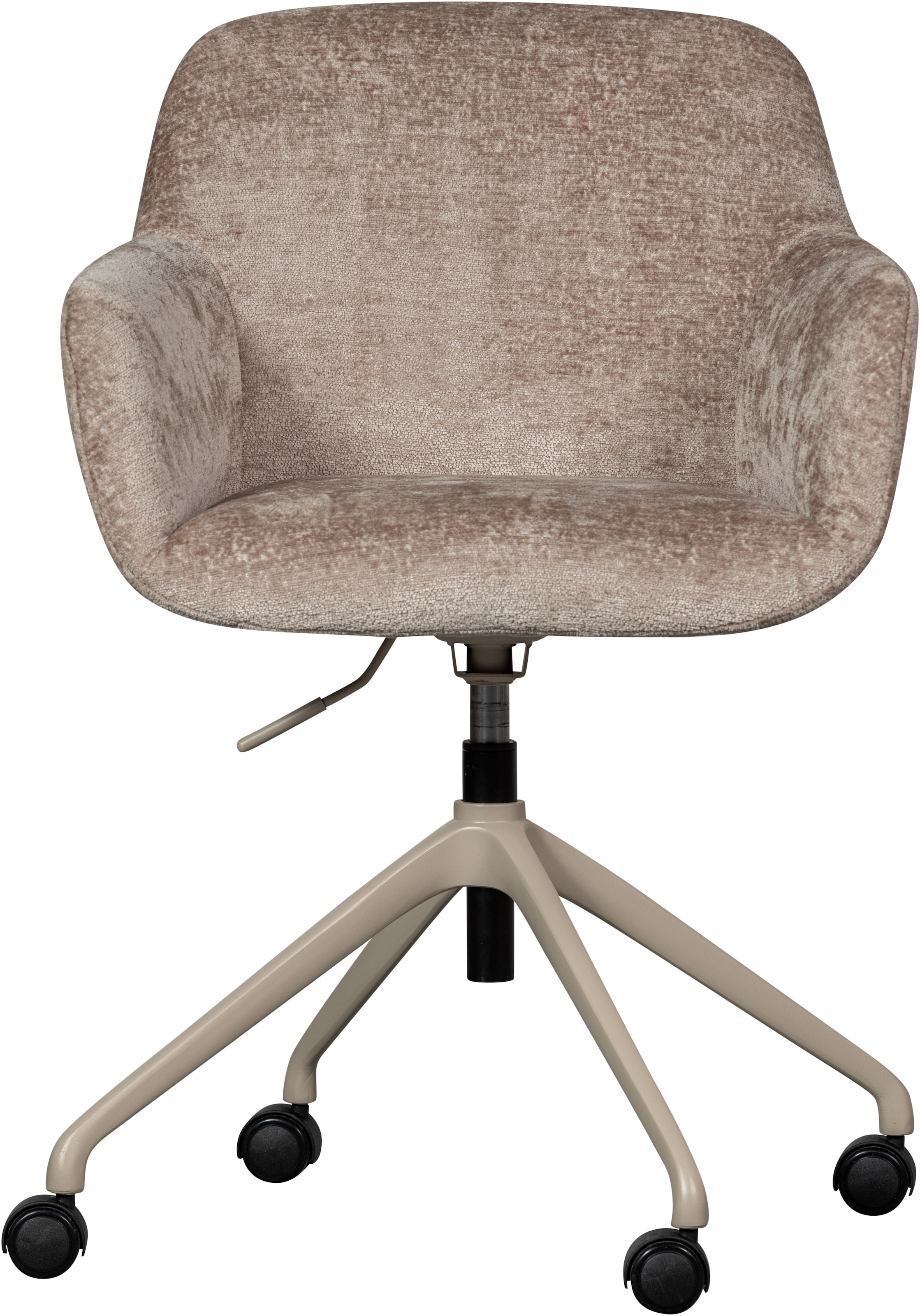 WOOOD Drehstuhl »Morros mit Chenille-Bezug höhenverstellbar, B 57 x T 60 x H 88 cm« () mit Rollen, Sitzhöhe einstellbar, Tragkraft 100 kg, Pfleiglicht