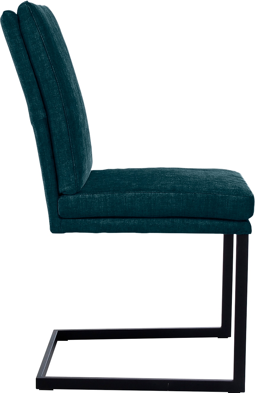 K+W Komfort & Wohnen Chaise de salle à manger »Freischwinger« () tube vertical stable, piètement aspect inox ou noir
