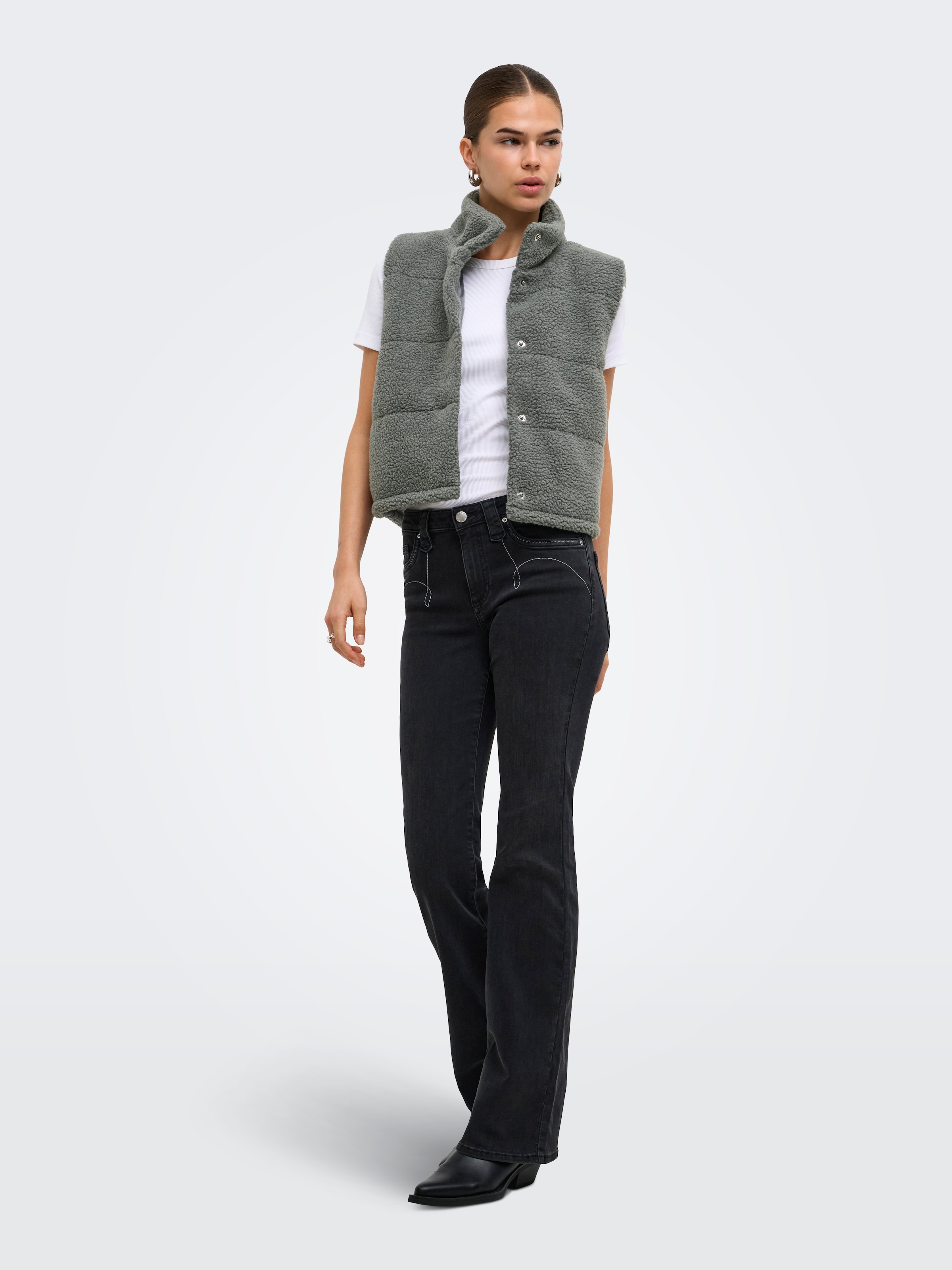 ONLY Plüschweste »ONLSANDRA TEDDY WAISTCOAT LIFE OTW NOOS« Kunstfaser