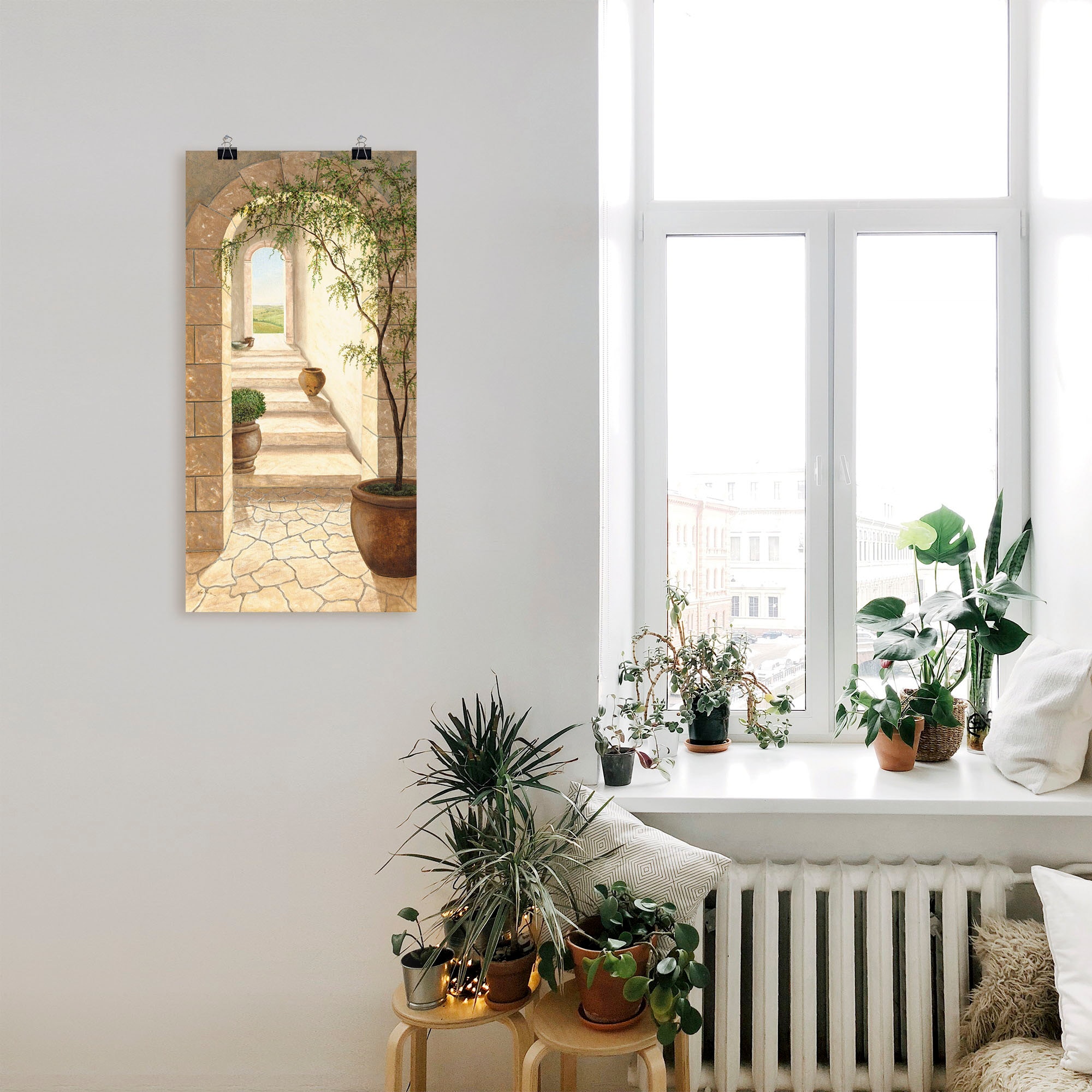 Artland Wandbild »Toskanischer Durchgang« Fenster & Türen 1 Stk. tlg. als Alubild, Outdoorbild, Leinwandbild, Poster, Wandaufkleber