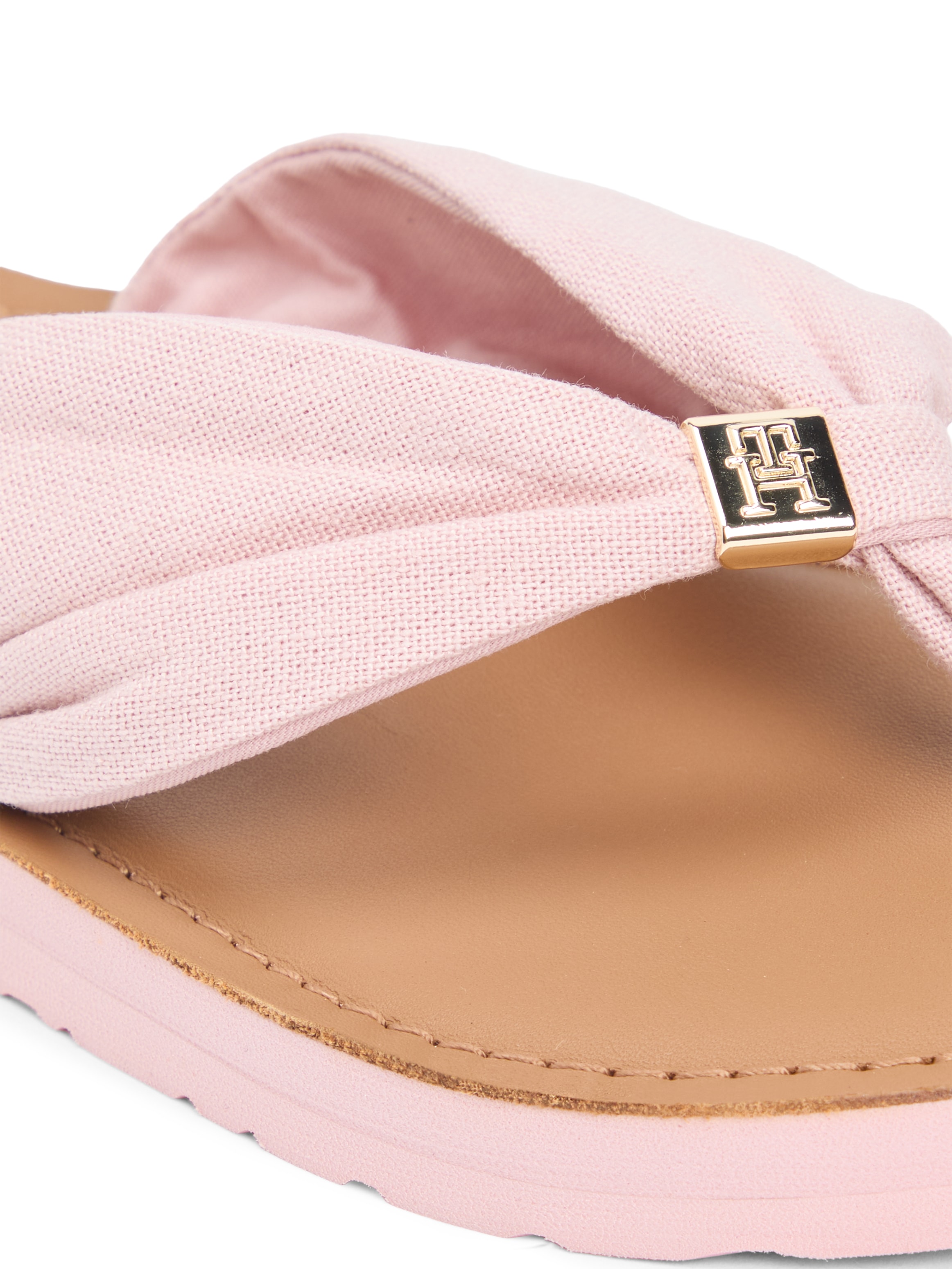Tommy Hilfiger Séparateur d'orteils »TH LTR FOOTBED SUMMER SANDAL«  Chaussure d'été, chaussure de plage, Dianette, plate avec emblème logo