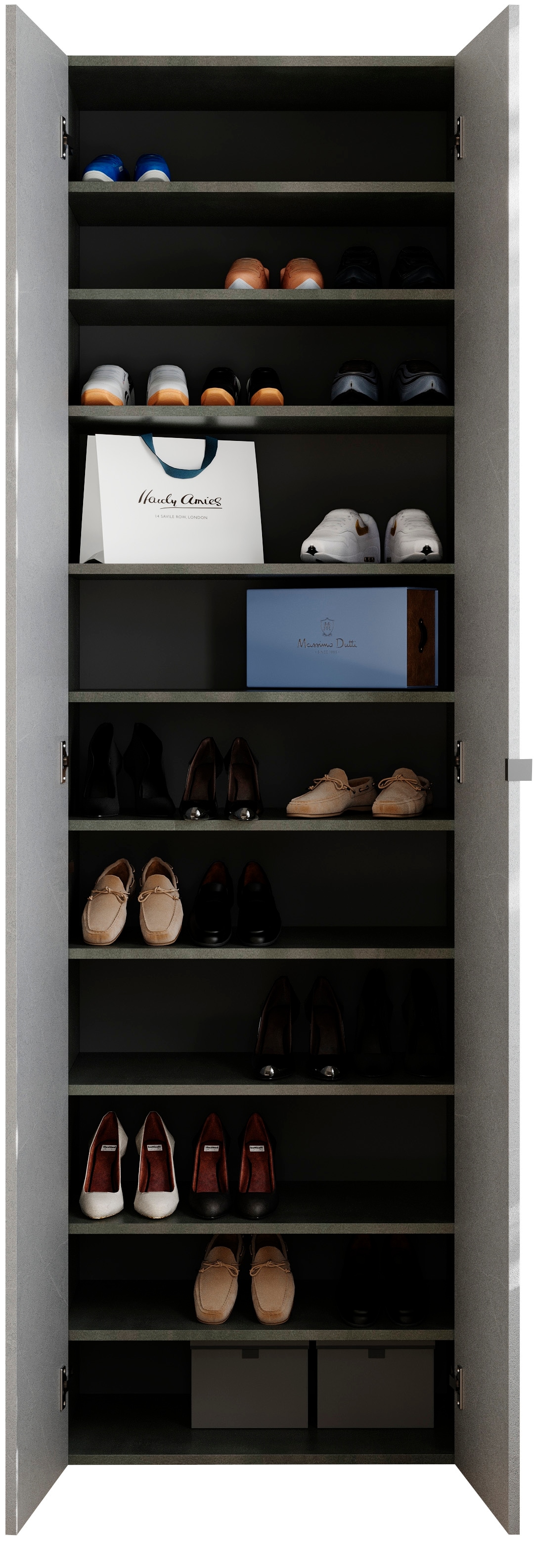 INOSIGN Schuhschrank »Pratiko Breite 63 cm, Höhe 212 cm, Schuhregal mit 11 Ebenen,« Schuhkommode, 2 Türen, Platz für bis zu 27 Paar Schuhe