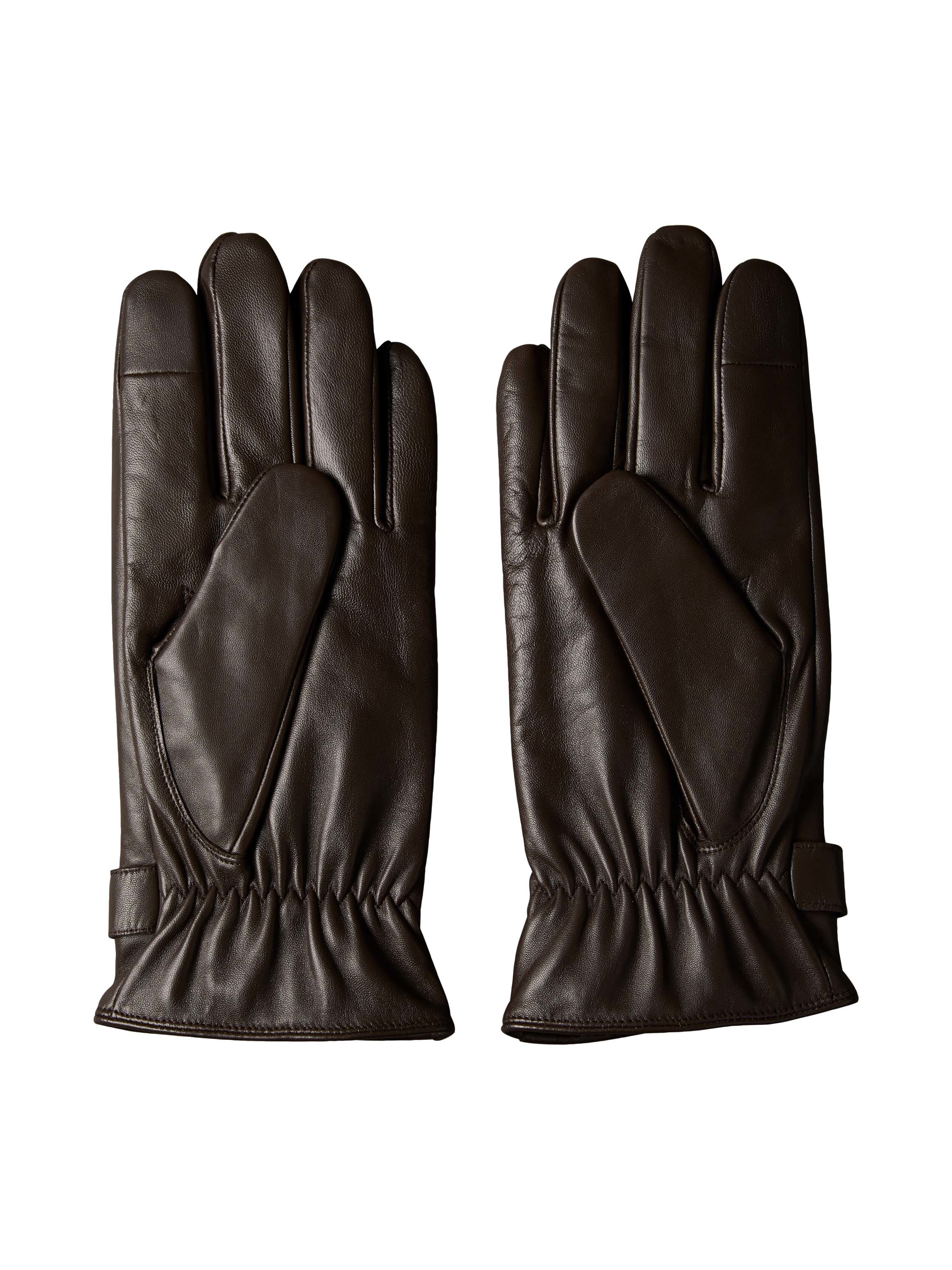 Calvin Klein Jeans Lederhandschuhe »LOGO STRAP SMOOTH LEATHER GLOVES« Perfekt für den Alltag