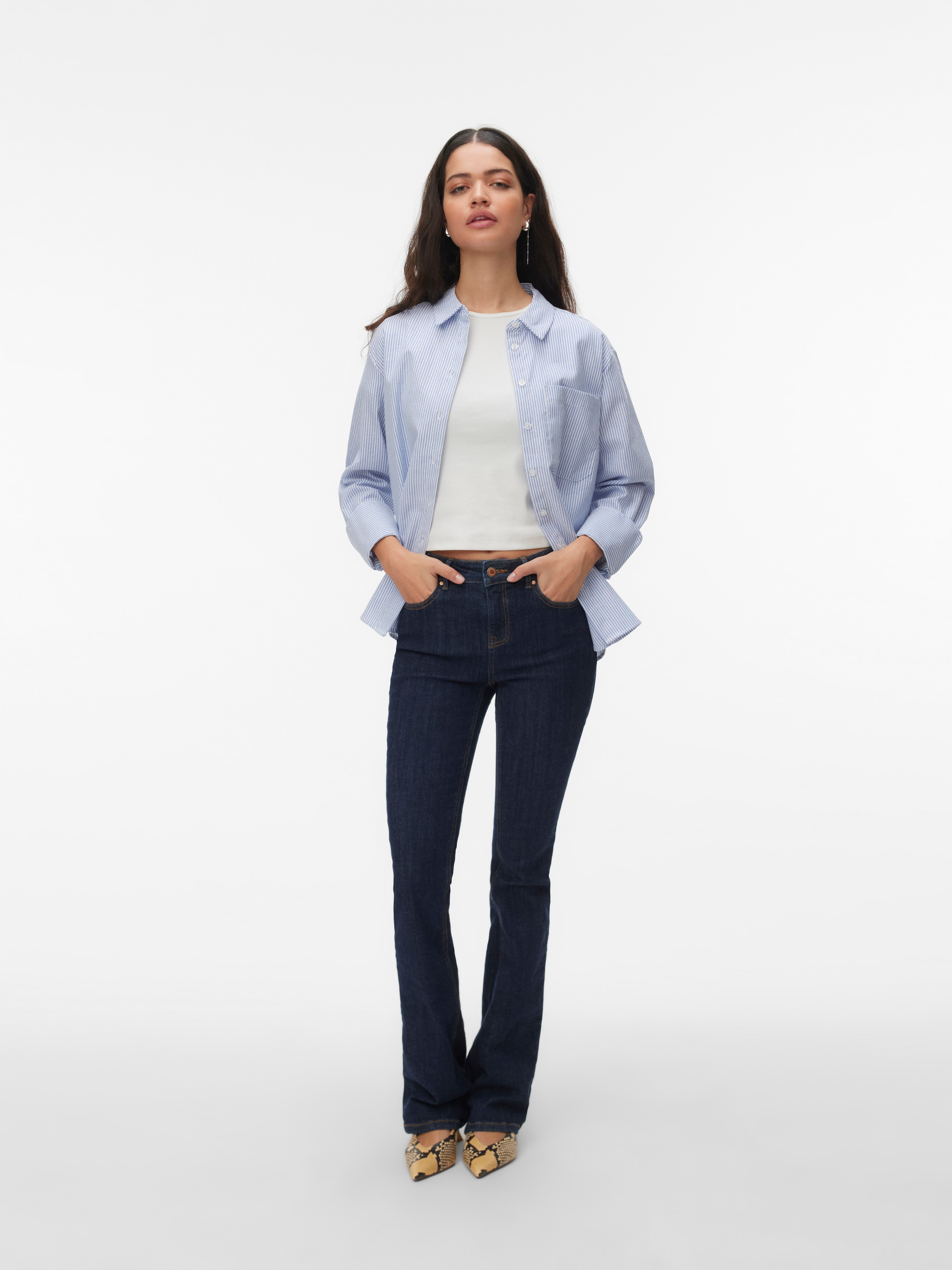 Vero Moda Hemdbluse »VMINGE L/S SHIRT WVN BTQ« mit Brutstasche