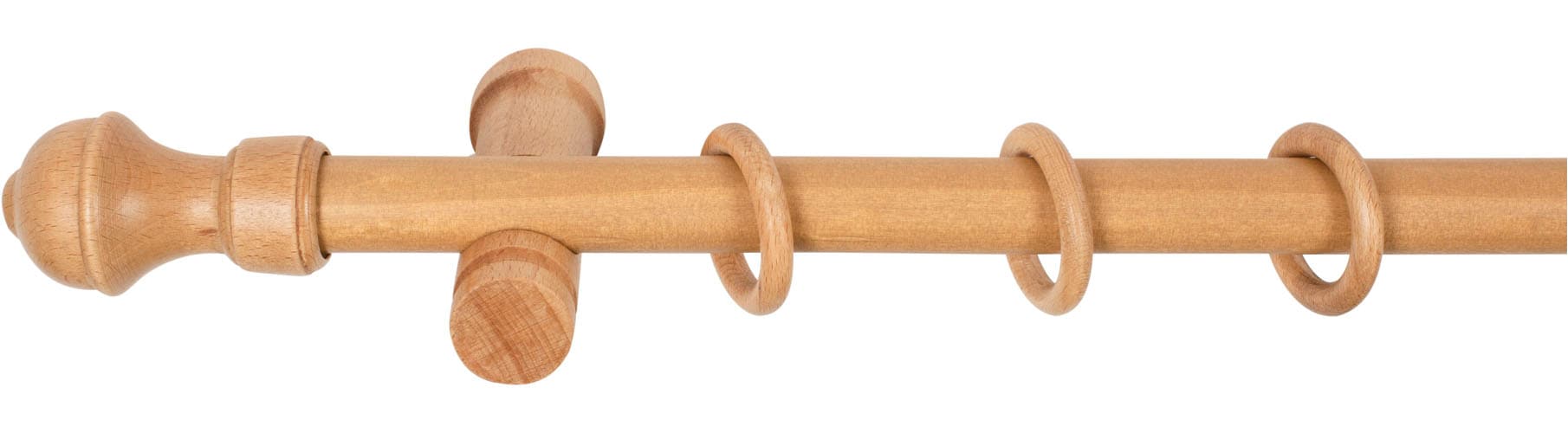 SN DECO GROUP Gardinenstange »Ares« 1 läufig-läufig Fixmass 28 mm, Holz, verschiedene Längen und Farben, Komplettset