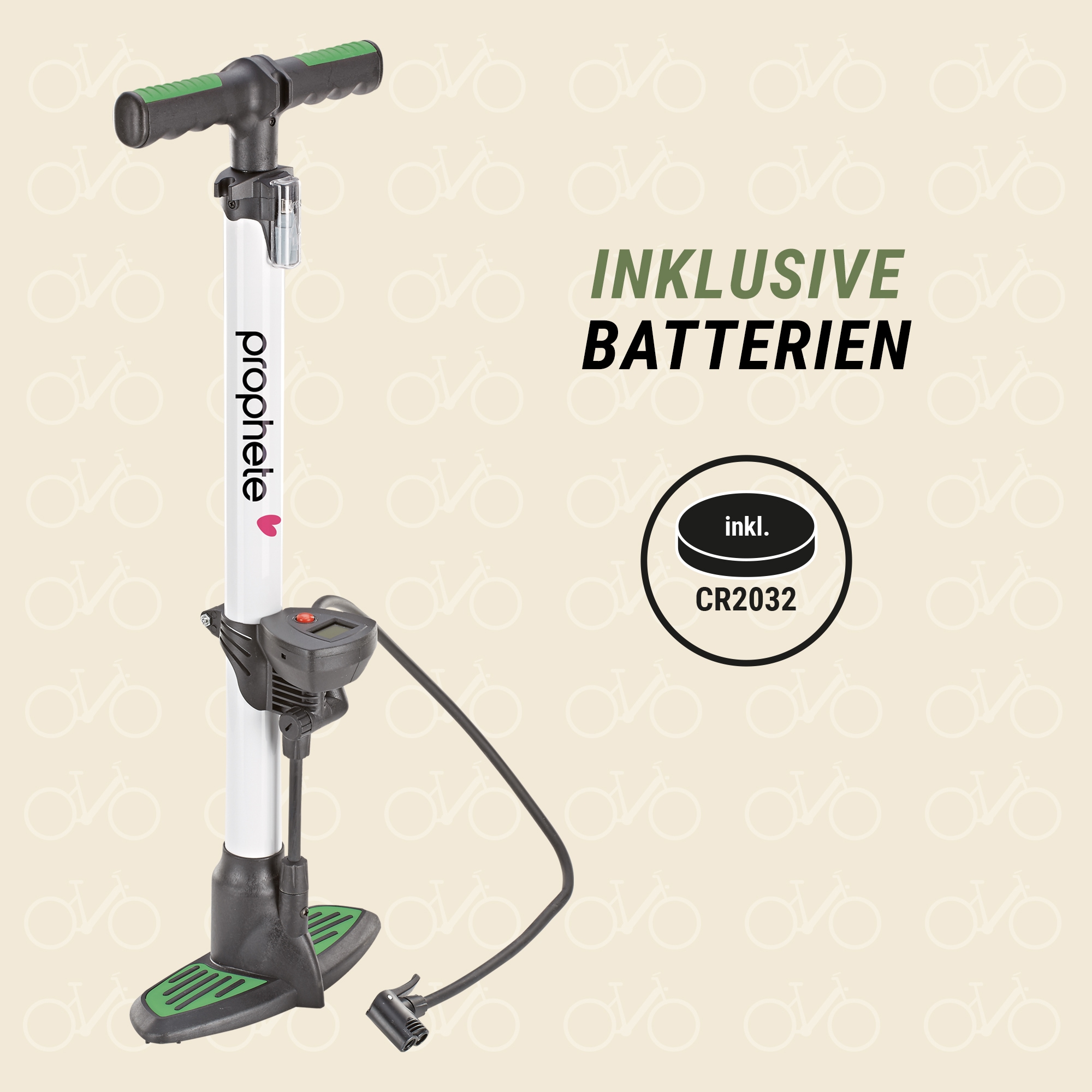 Prophete Pompe à pied »Alu-Fussstandpumpe m. digitalem Manometer«