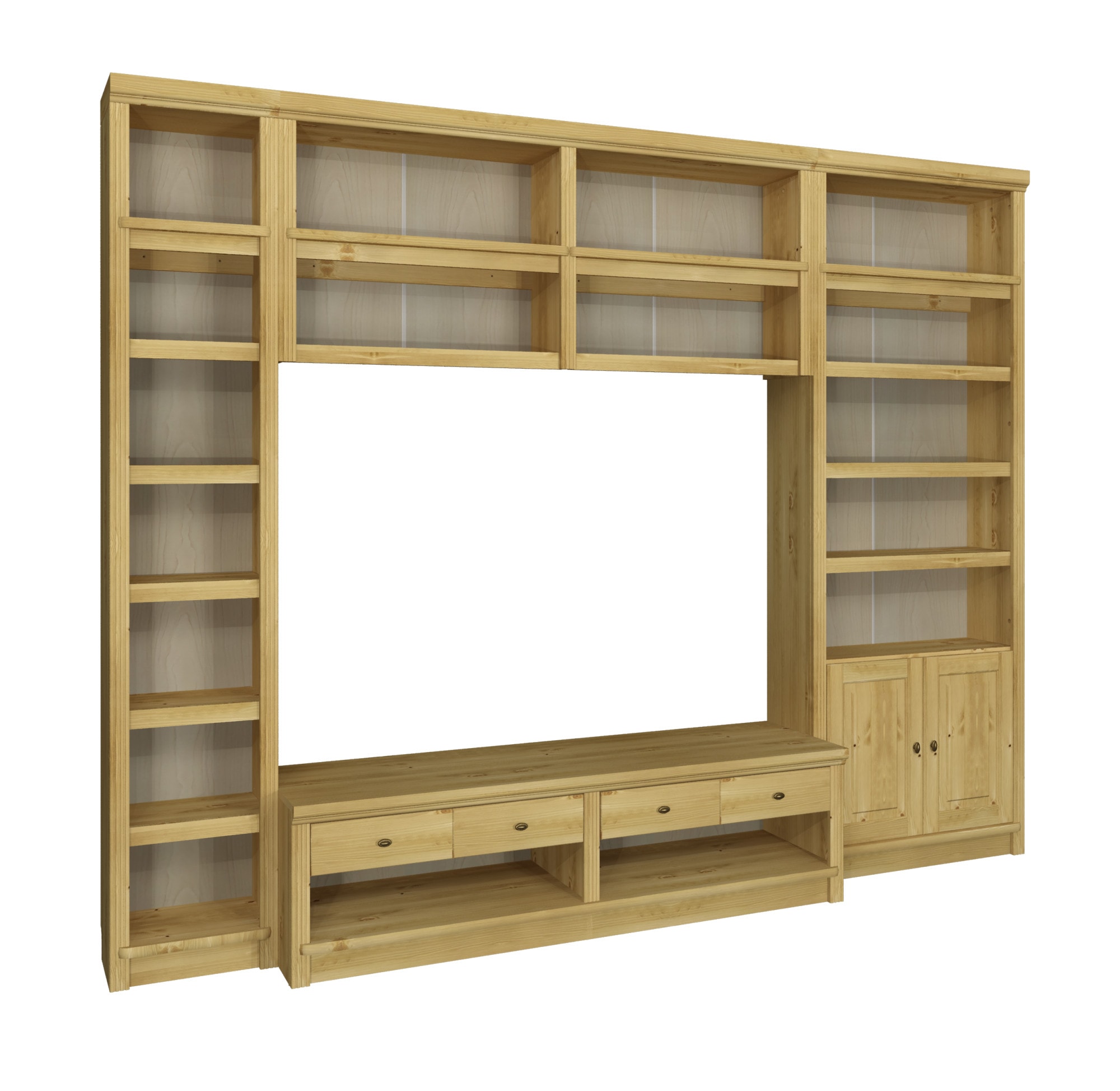 GOODproduct Meuble mural »Soeren, 1 Standregal, 1 Wandregal, 1 TV-Lowboard, 1 Bücherregal« Ensemble, 4 cuis tlg.