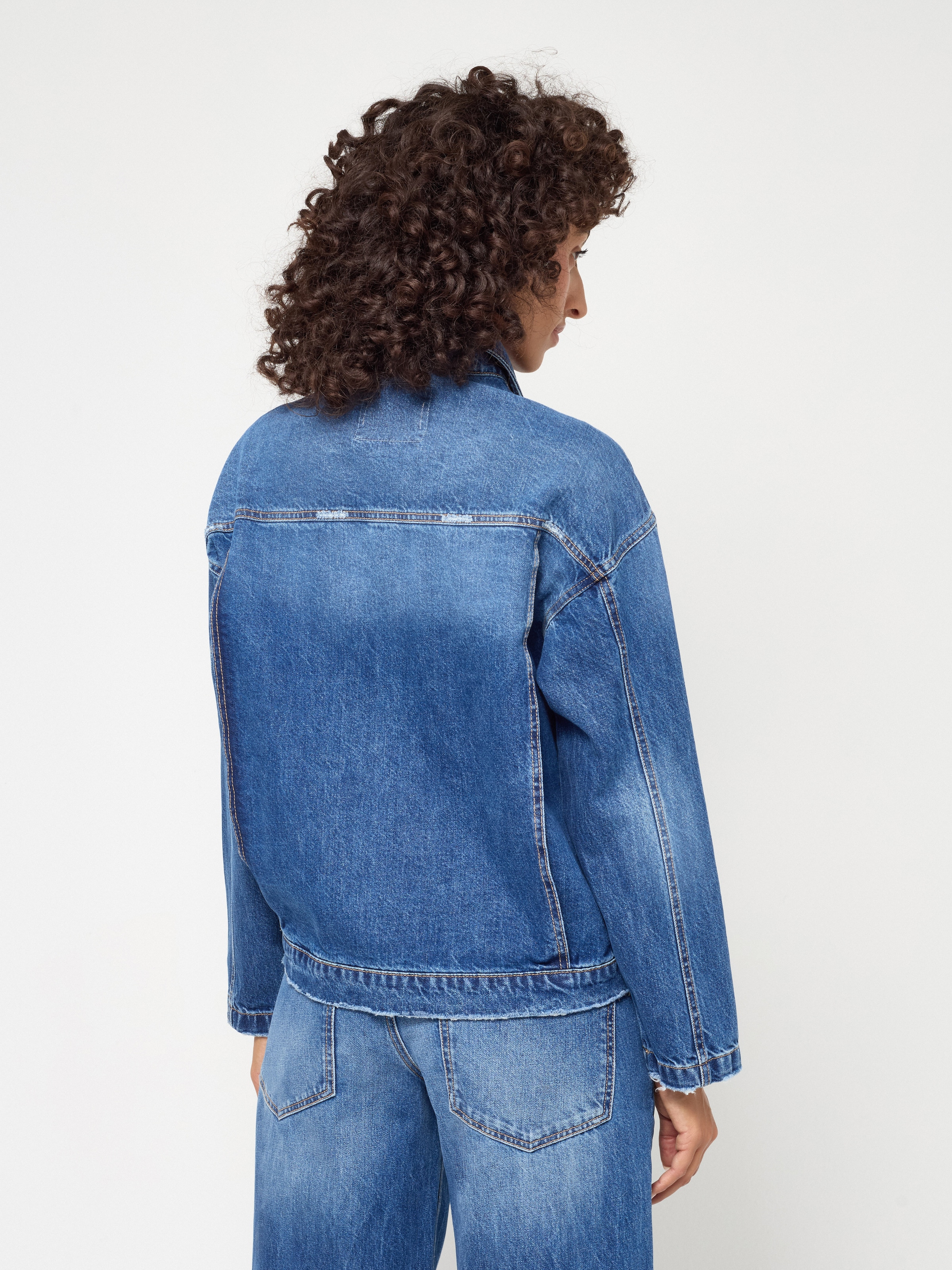 GANG Veste en jean »94ZORA JACKET« coupe oversize, effet destroy