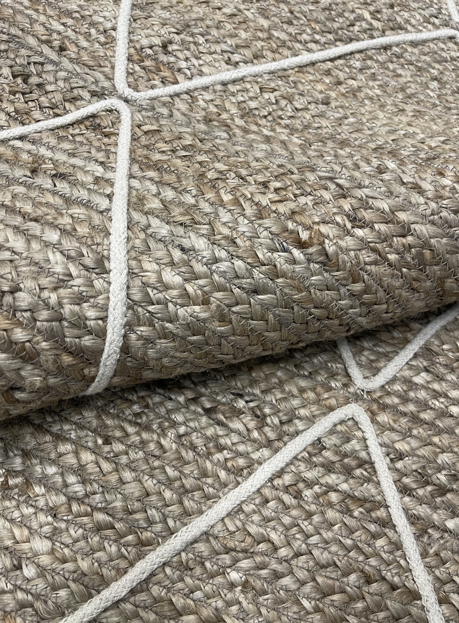 Myflair Möbel & Accessoires Teppich »Juna Essence« rechteckig 10 mm Höhe Juteteppich, handgeflochten, meliert, Rauten Muster, auch als Läufer