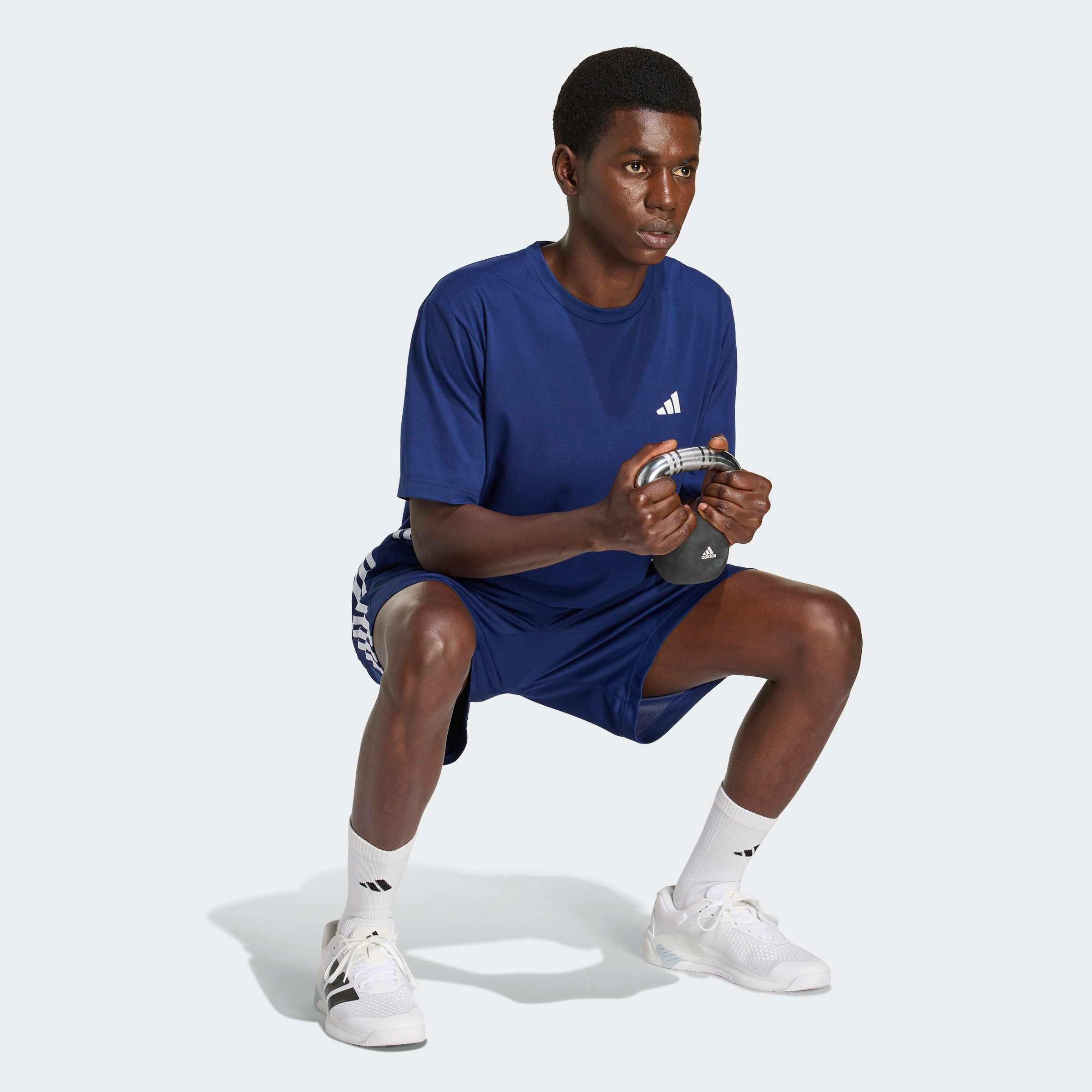 adidas Performance Short »WORKOUT ESSENTIALS BASE 3-STREIFEN PIKEE-, 23 CM«  style sportif, pour activités sportives, en polyester