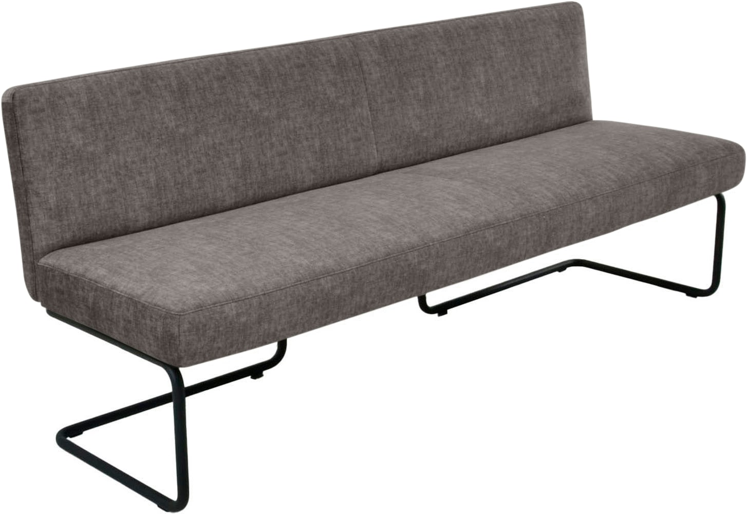 K+W Komfort & Wohnen Banc rembourré forme arrondie, patin tubulaire rond long courbé, en cuir ou tissu