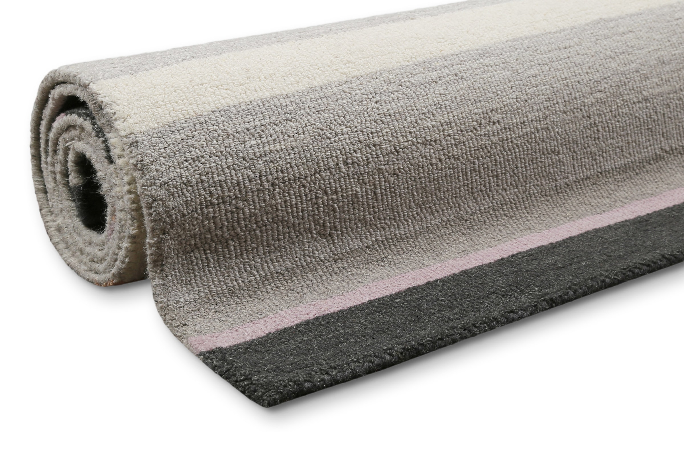 Wecon home Tapis »Sally« Rectangulaire 7 mm Höhe handgefertigt, gestreift, pflegeleicht, Wolle, Wohnzimmer, Esszimmer