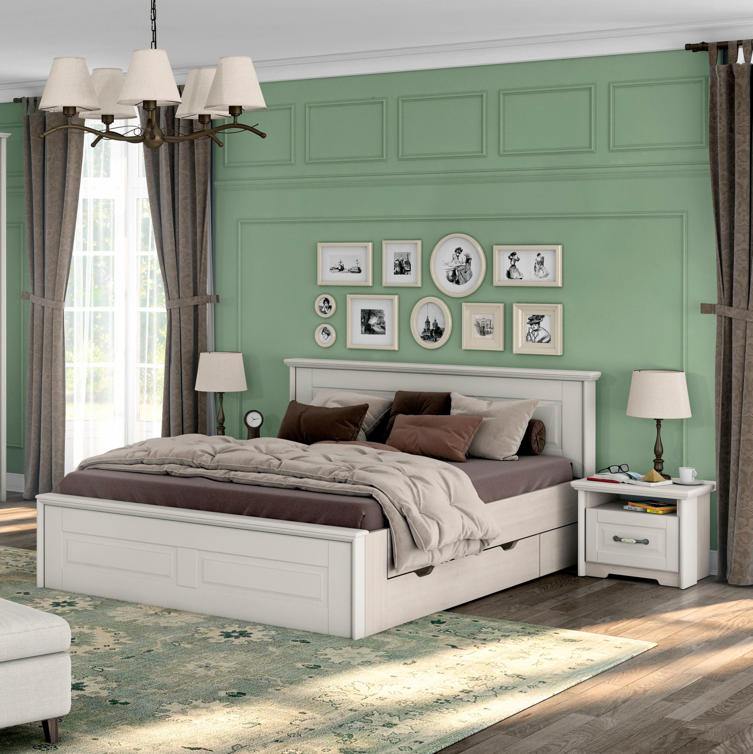 GOODproduct Tiroir de lit »Evergreen,Schublade auf Rollen für ausreichend Stauraum unter dem Bett« complément pour le lit Evergreen