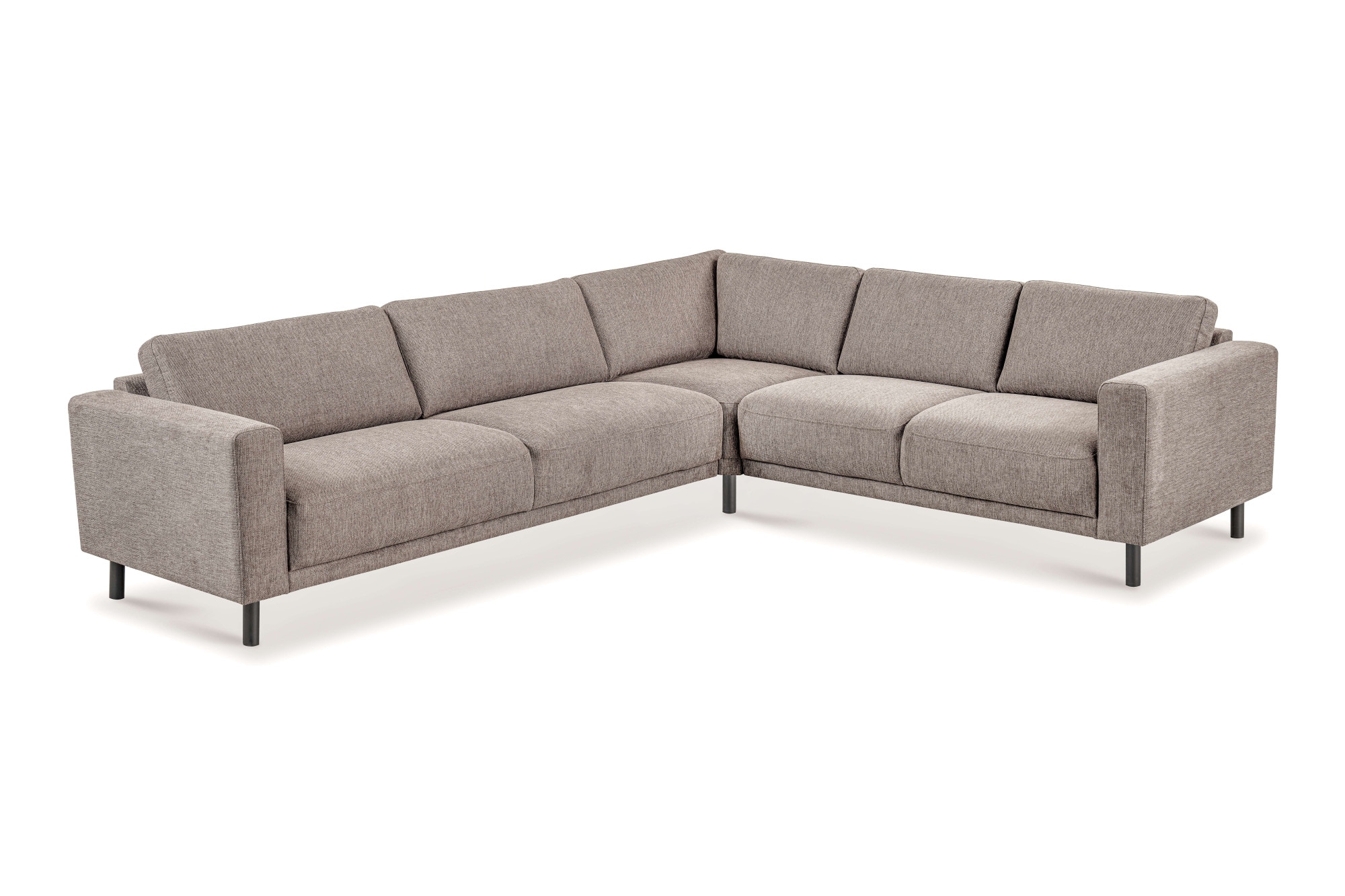 GOODproduct Canapé d'angle »Sveeva, L-Form, B.288 cm, schwarze Metallfüsse« tissu tissé durable, avec suspension ondulée, plusieurs couleurs