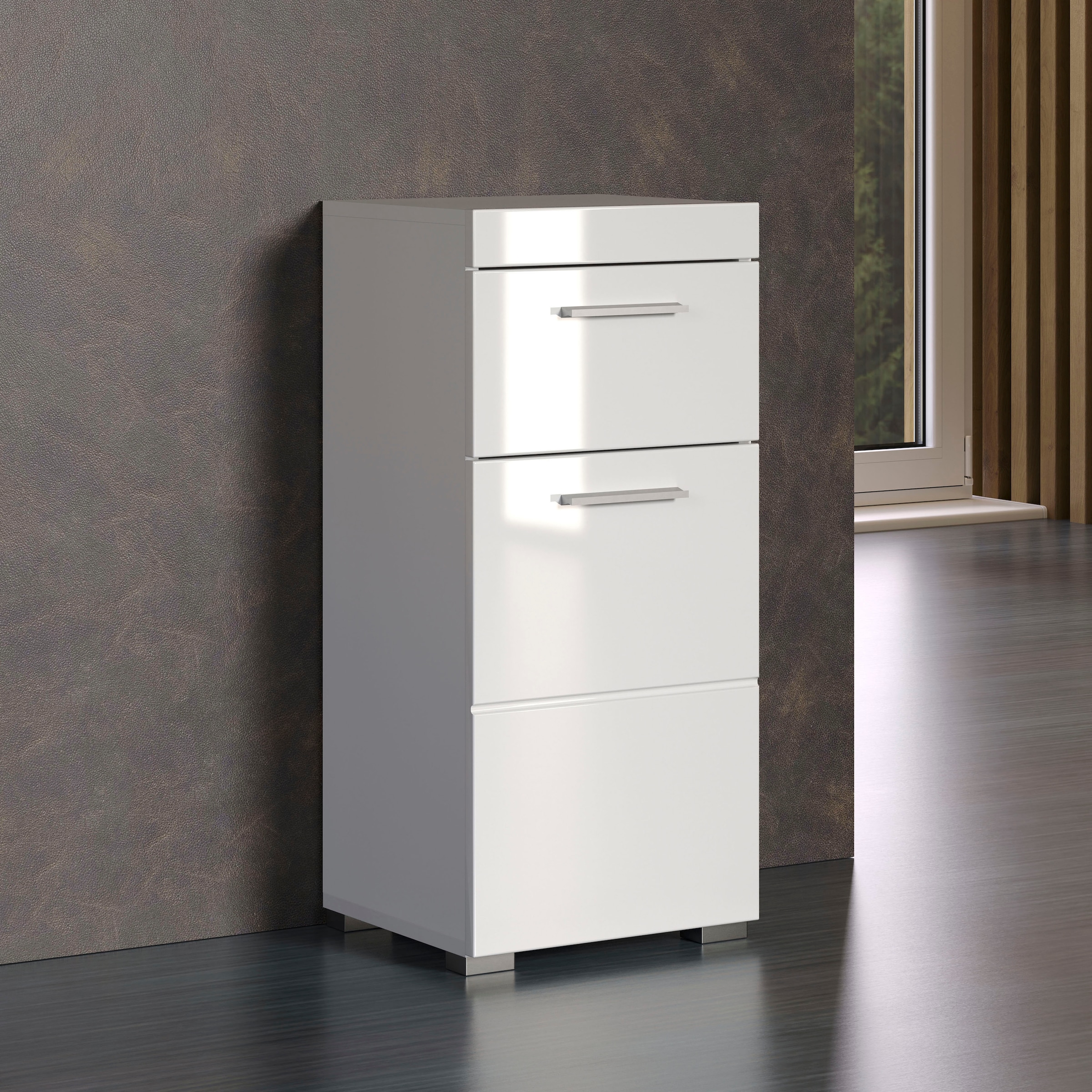 welltime Armoire basse »Avena« Badezimmerkommode mit 1 Schublade und 1 Tür - (B/T/H) 37/31/79 cm