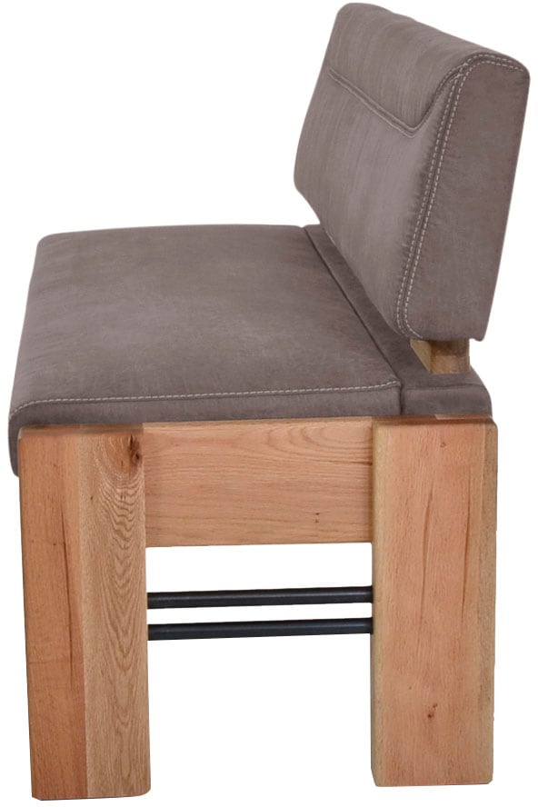 K+W Komfort & Wohnen Banc rembourré banc de rangement rembourré, bois massif, en 2 largeurs 161cm ou 181cm