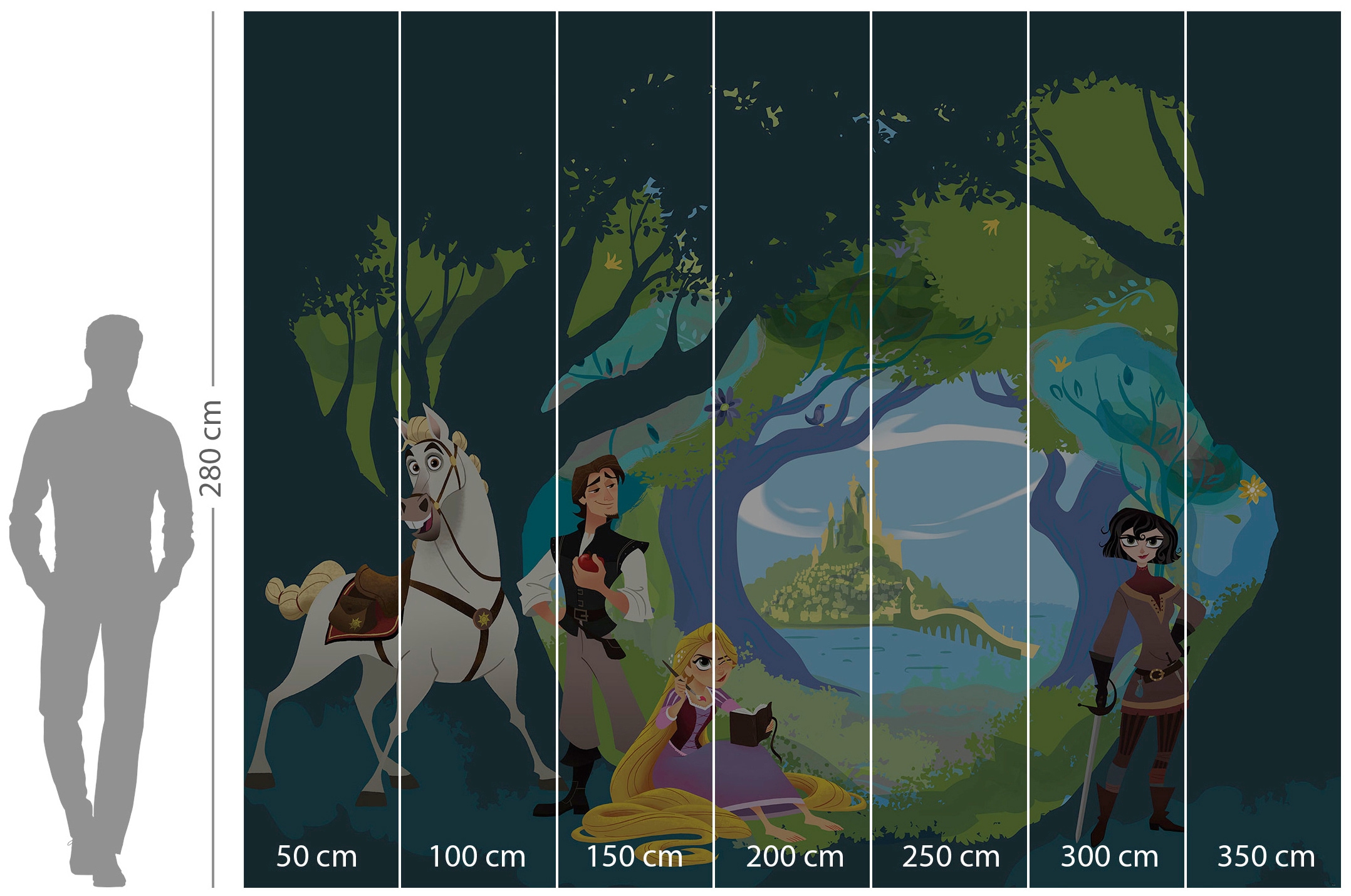 Komar Vliestapete »Digitaldruck Vlies -  Tangled - Grösse 350 x 280 cm« bedruckt glatt Kinderzimmer