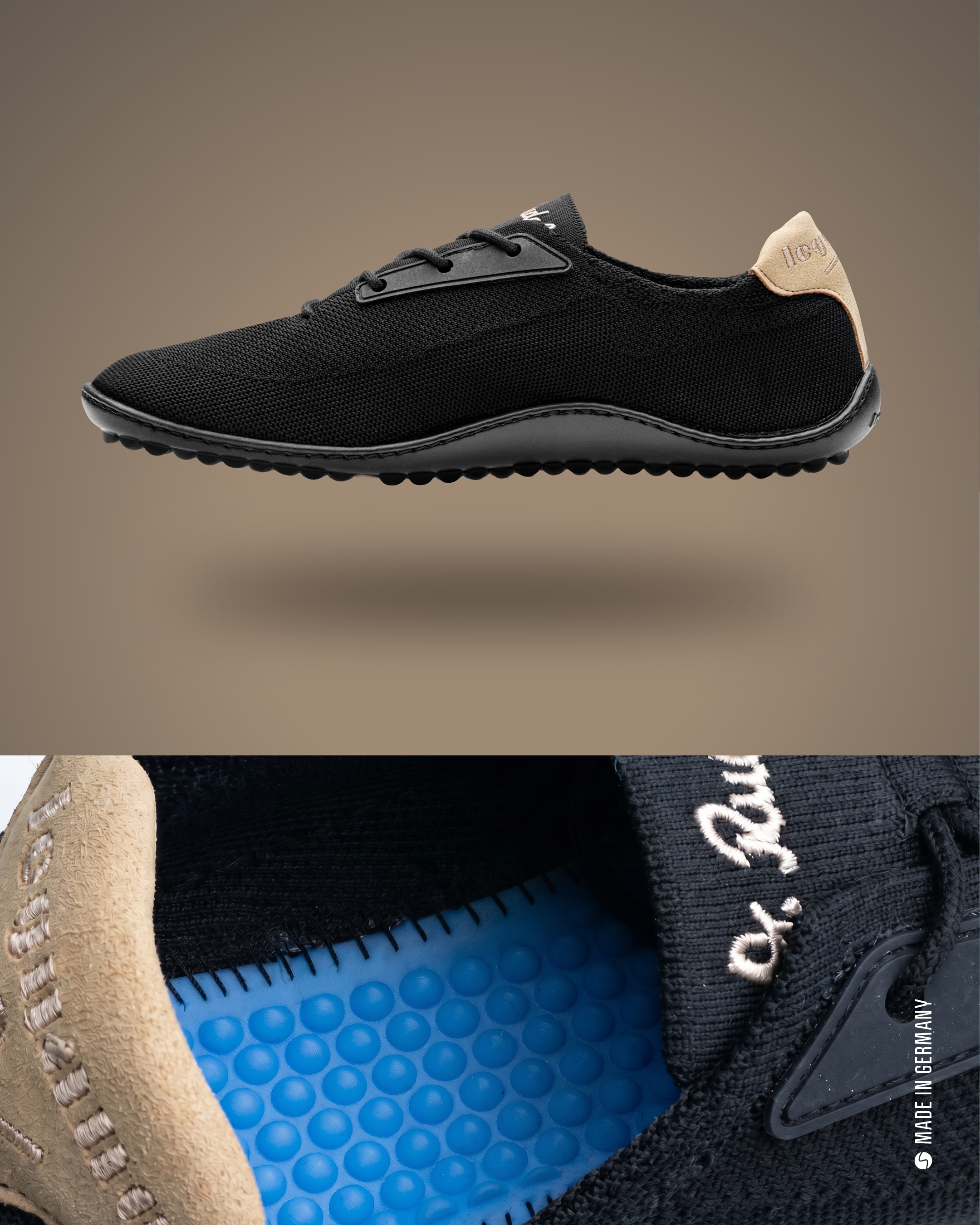 Leguano Chaussures pieds nus »ADVICE«  Chaussure à lacets, chaussure de loisirs, avec semelle hybride innovation mondiale, pour elle & lui