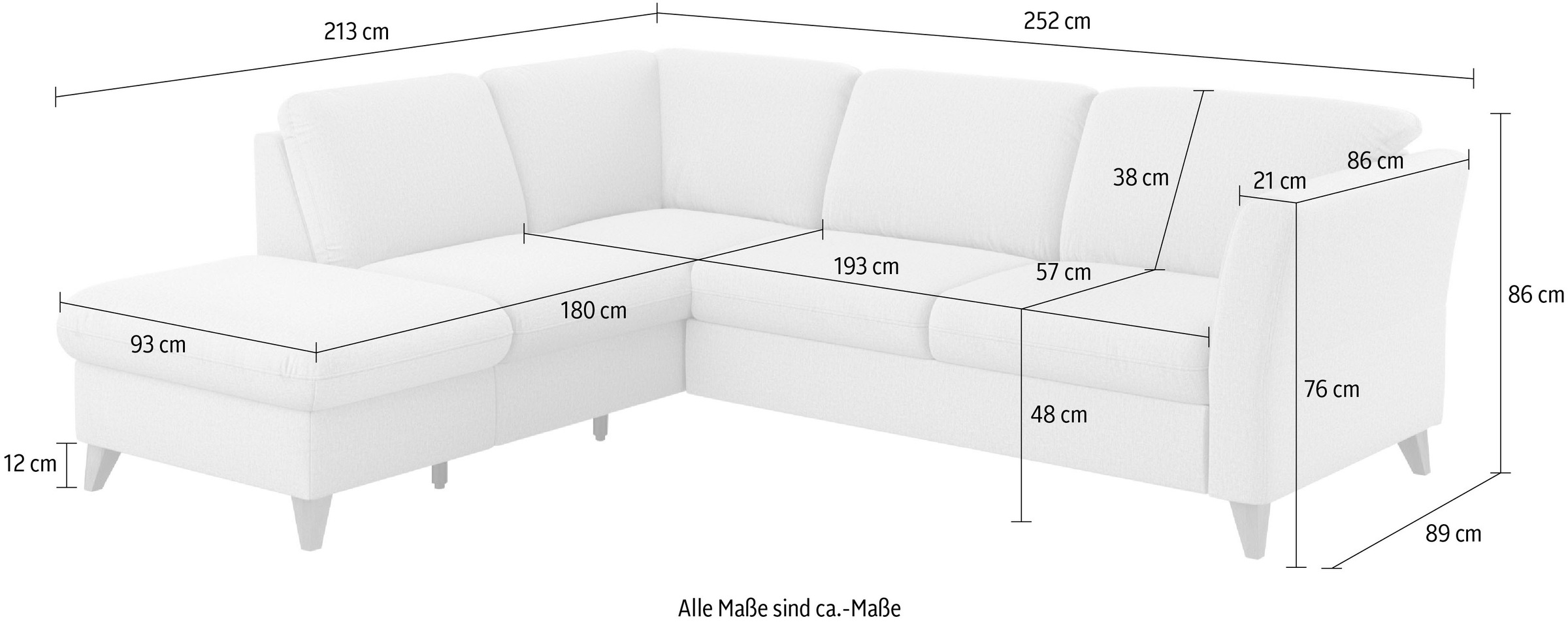 Home affaire Canapé d'angle »Trelleborg L-Form« Federkern-Polsterung, wahlweise mit Bettfunktion und Stauraum