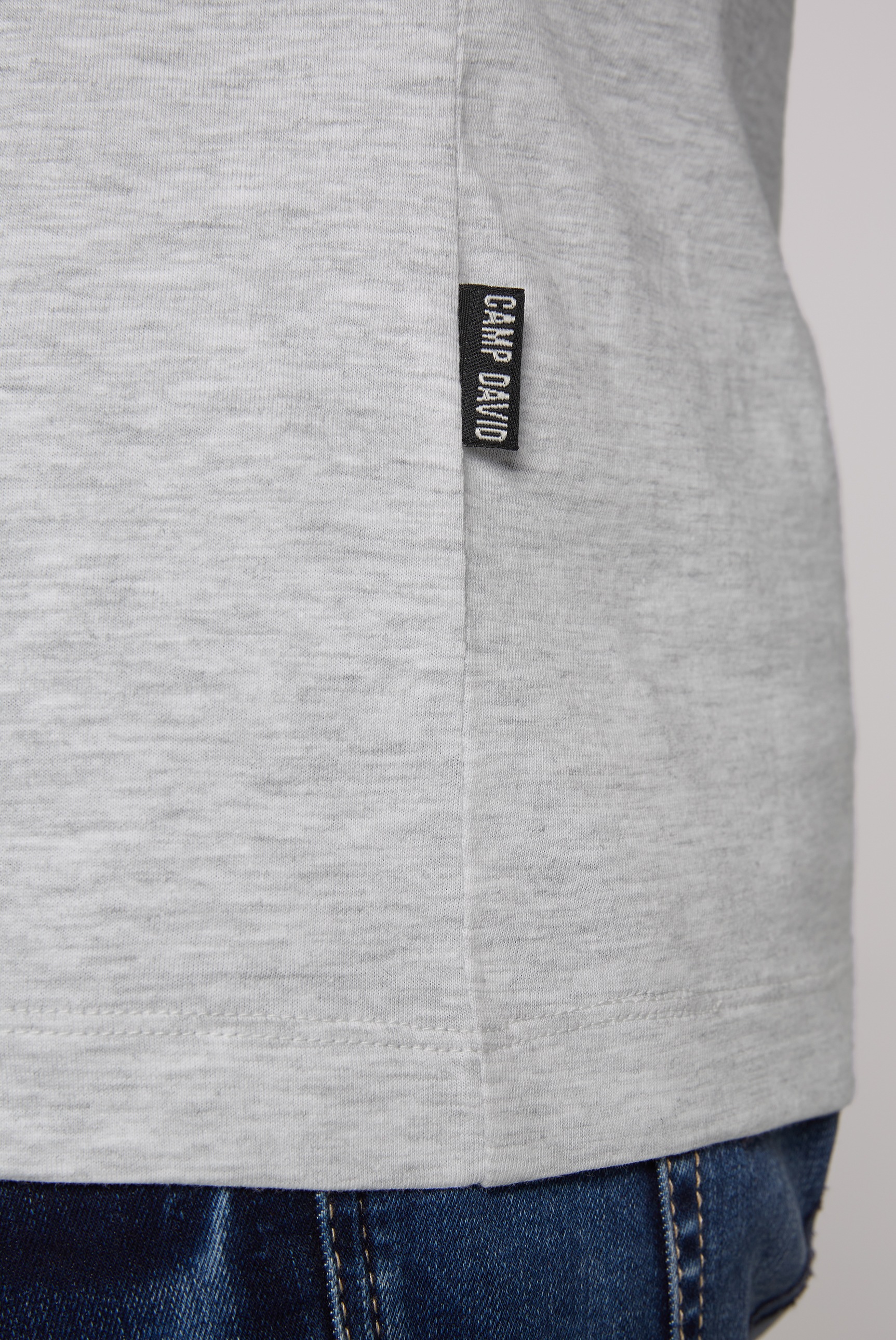 CAMP DAVID T-shirt en V 2 cuis tlg. gerade Form, Baumwolle, V-Ausschnitt