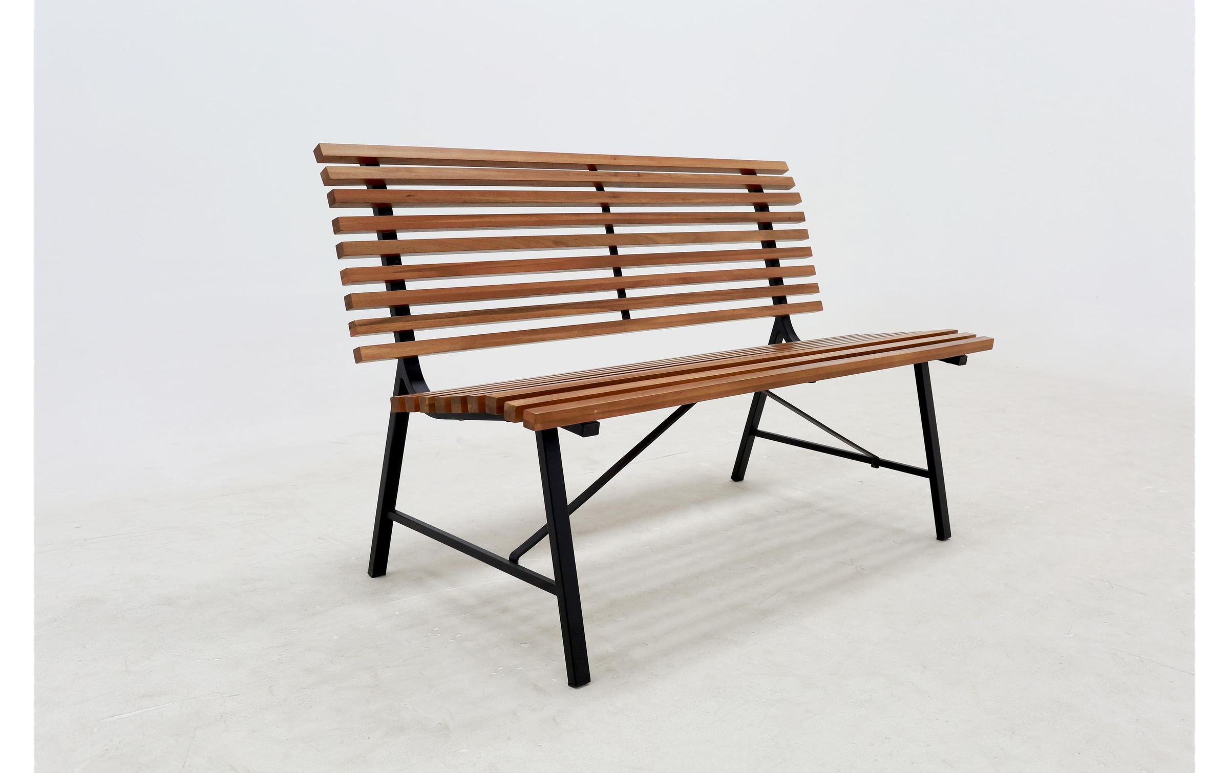 Schou Gartenbank »Stefania 124 x 60 x 79 cm« Elegante Gartenbank aus robustem Metall & Teakholz