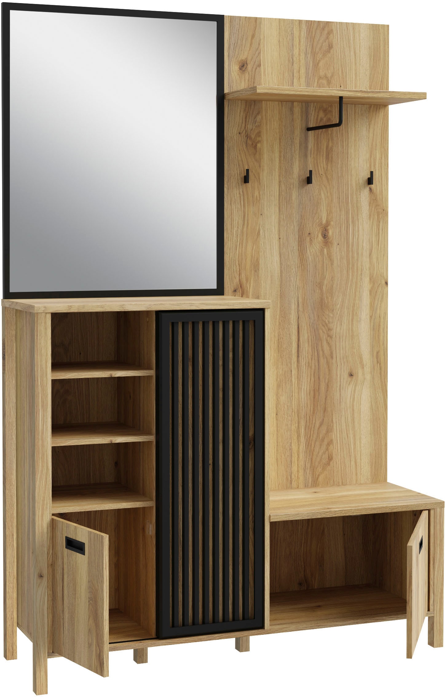 FORTE Vestiaire compact »Jytana« Garde-robe compacte, espace de rangement, aspect lamelles, couleur tendance