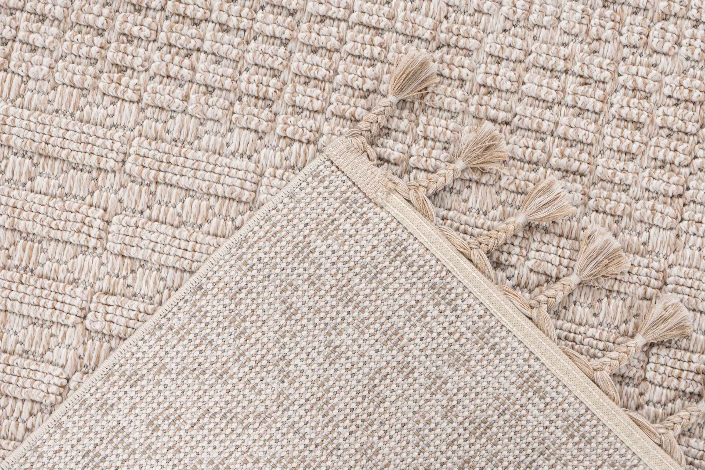 Kayoom Tapis »Reef 125« Rectangulaire 9 mm Höhe Kurzflor, Struktur, mit Fransen, Wohnzimmer