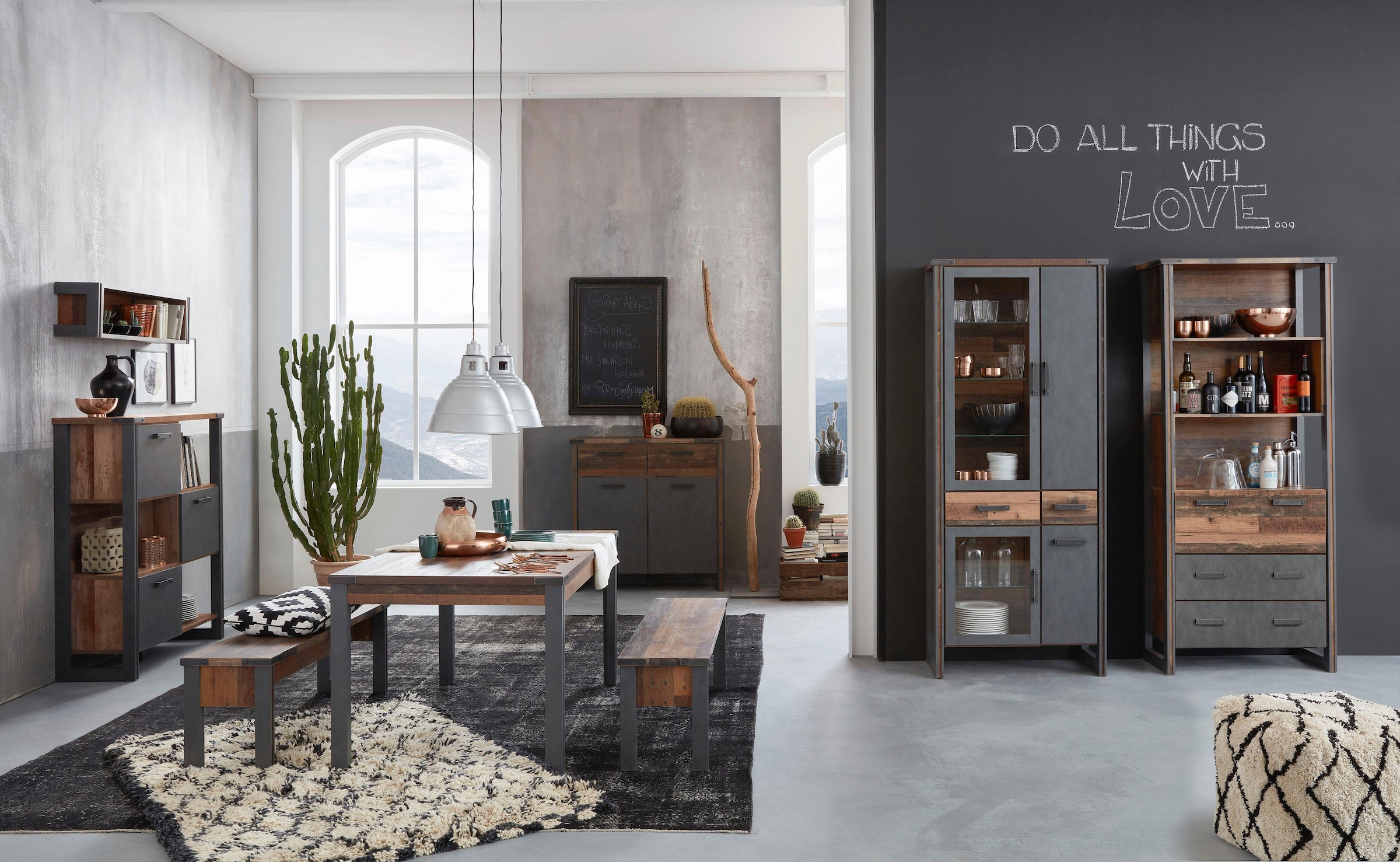 Home affaire Kommode »Bristol« Rustikaler Wohnzimmerschrank mit 2 Schubladen und 4 Fächern