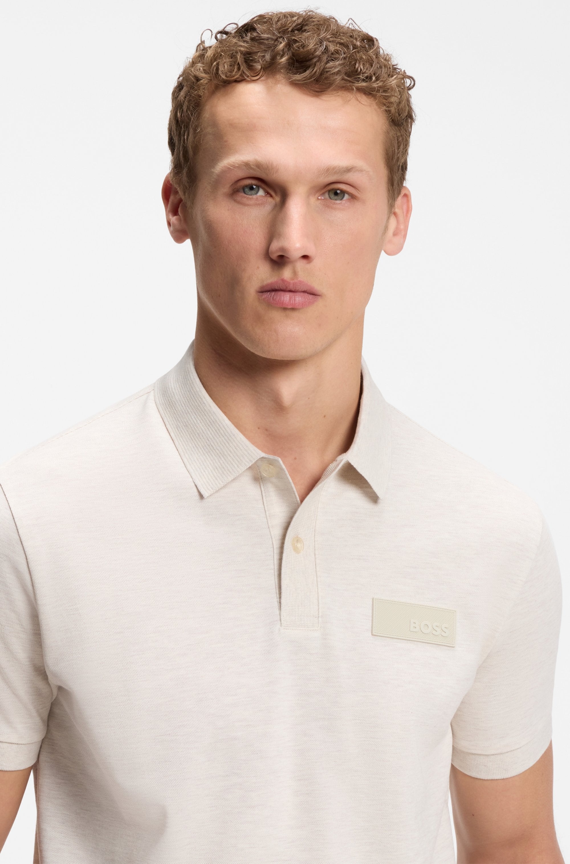 BOSS GREEN Polo »Paddy Structure« Regular Fit, Reine Baumwolle, Logo-Patch