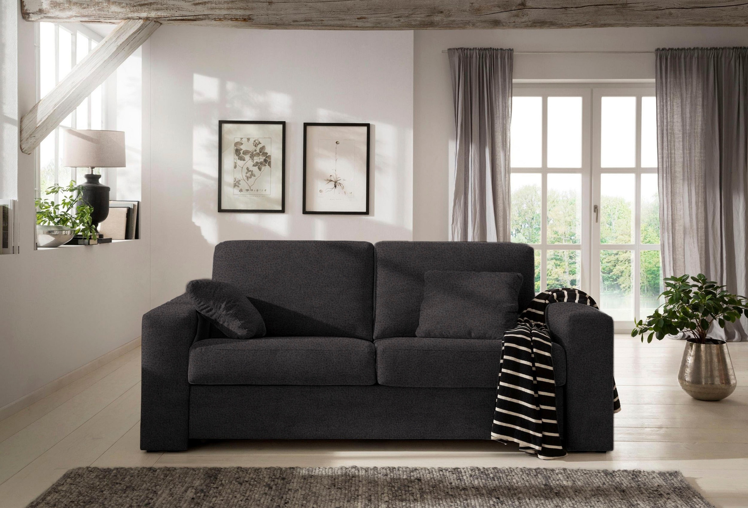 Home affaire Canapé-lit »Roma  Matratzenhöhe 14 cm« Dauerschlaffunktion, mit Unterfederung, Lattenrost, Matratze