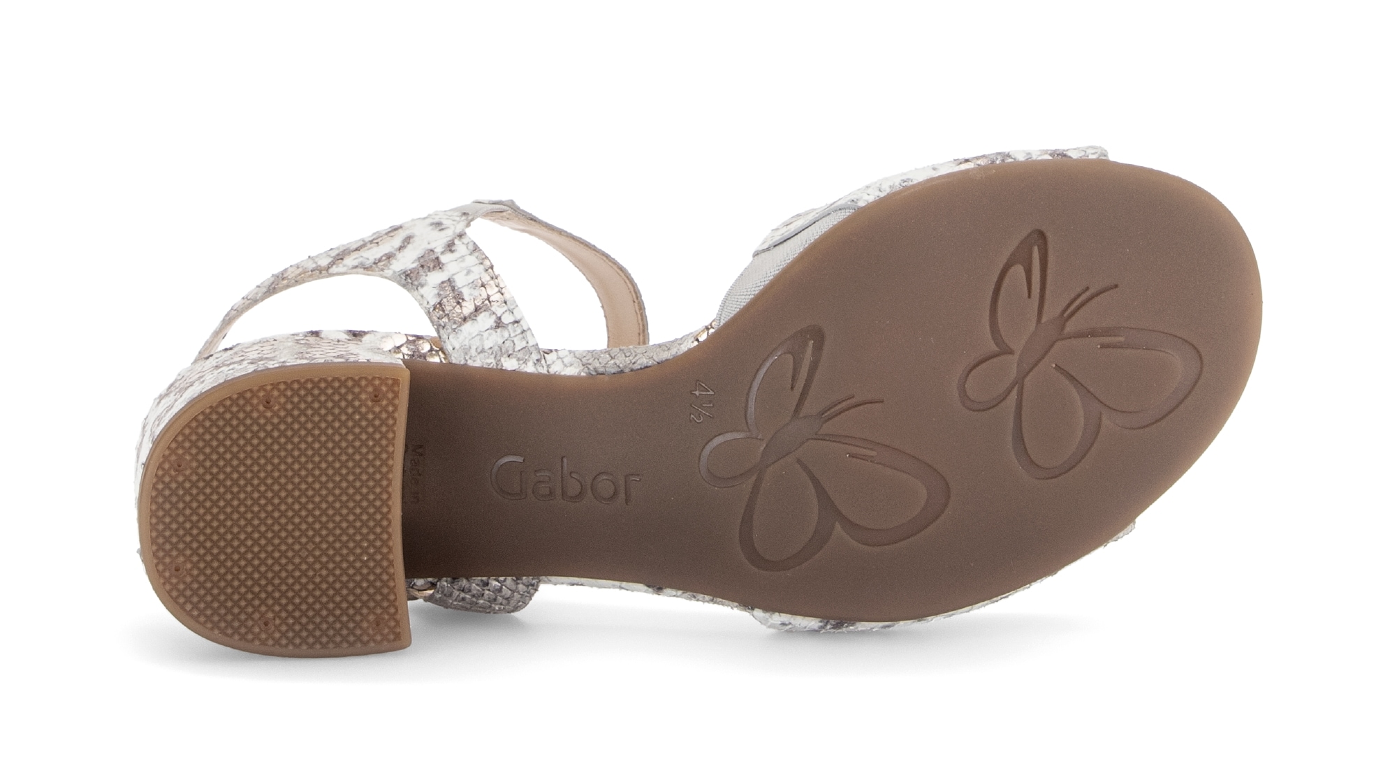 Gabor Sandales »Tunis«  Talons blocs, chaussure d'été effet serpent, largeur G (= large)