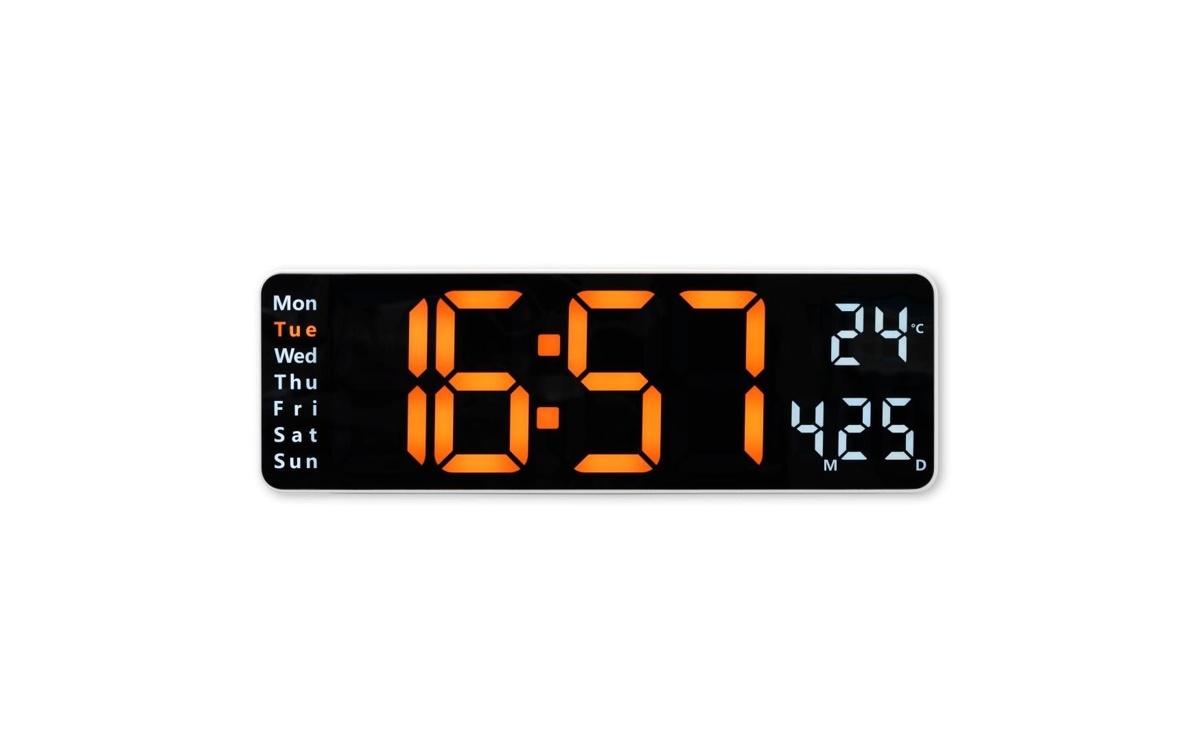   Wanduhr »Digitale Wanduhr "Santa Cruz", Weiss« Tischuhr mit Thermometer, Fernbedienung