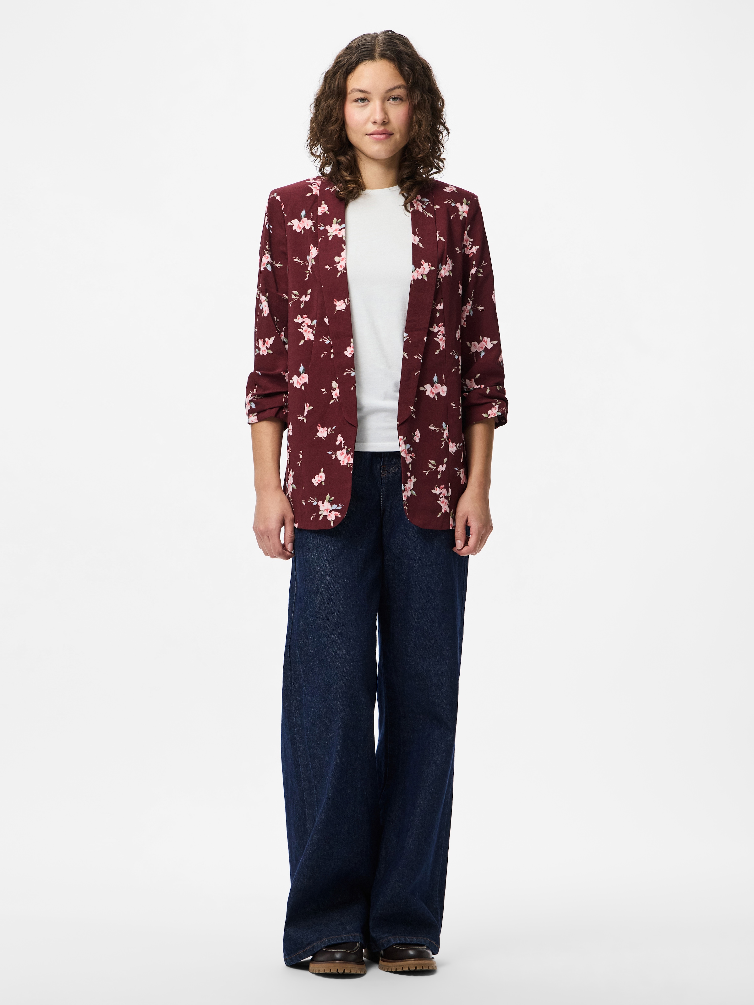 pieces Blazer chemisier »PCBOSELLA 3/4 PRINTED BLAZER NOOS« mit 3/4 Ärmel