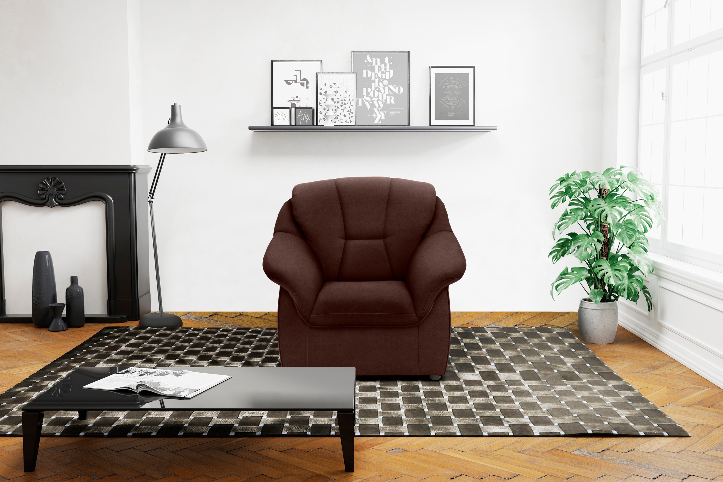 DOMO collection Sessel »Faenza für kleine Räume, zeitlos und elegant, kompakte Masse«