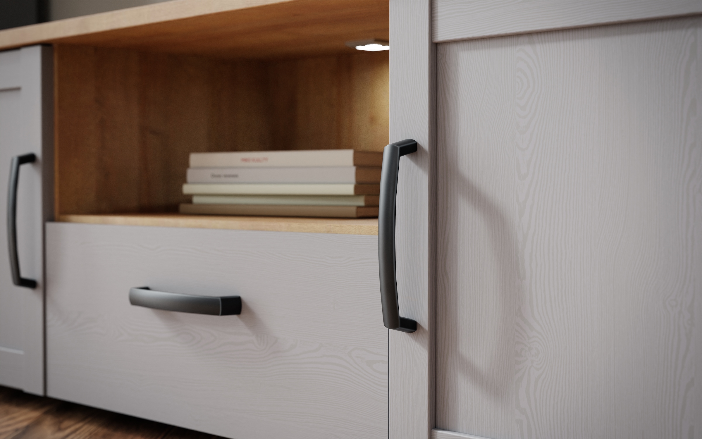 FORTE Tableau TV »Bohol TV-Schrank, Stauraum, 2 farbiges Dekor, landhaus« Largeur 166 cm
