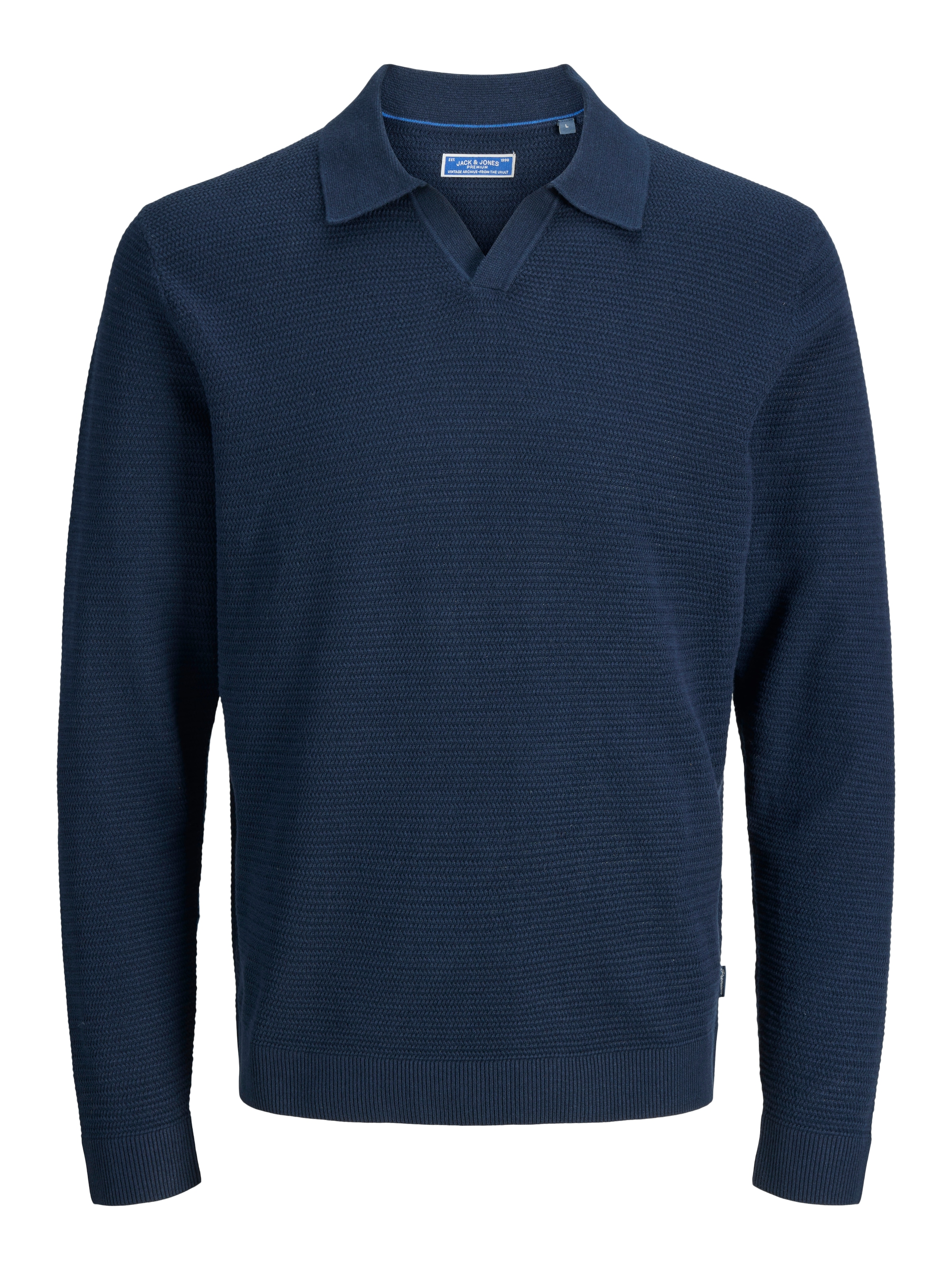 Jack & Jones Pull à col polo »JPRBLURILEY KNIT SPLIT NECK LS SN«