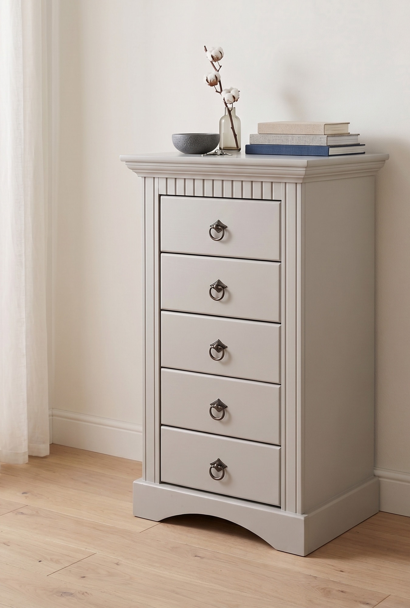 GOODproduct Commode »Rustic« largeur 48 cm, en pin massif, 5 tiroirs, certifié FSC®