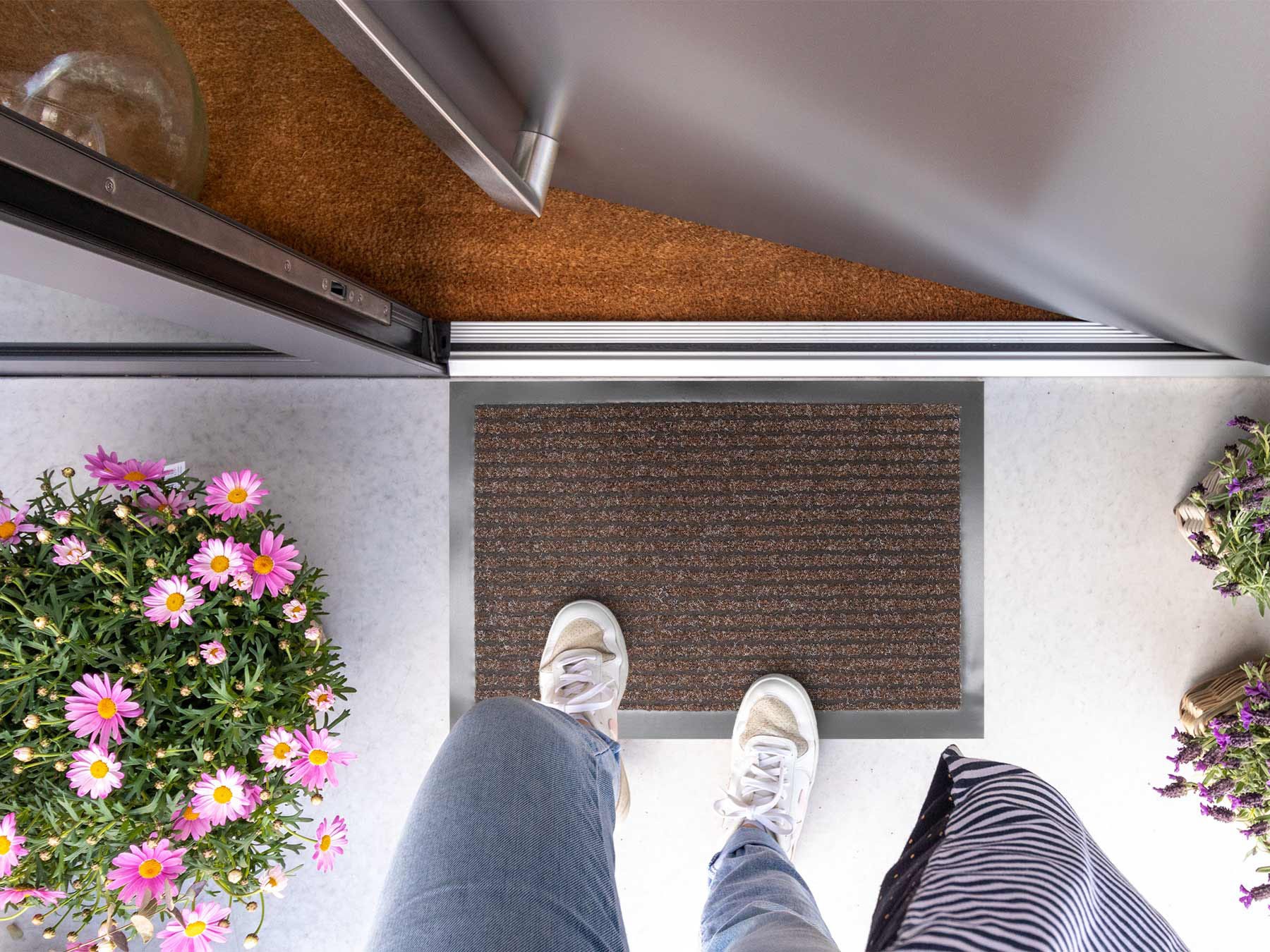 Primaflor-Ideen in Textil Fussmatte »OSLO« rechteckig 8 mm Höhe Schmutzfangmatte, gestreift, meliert, rutschhemmend, waschbar