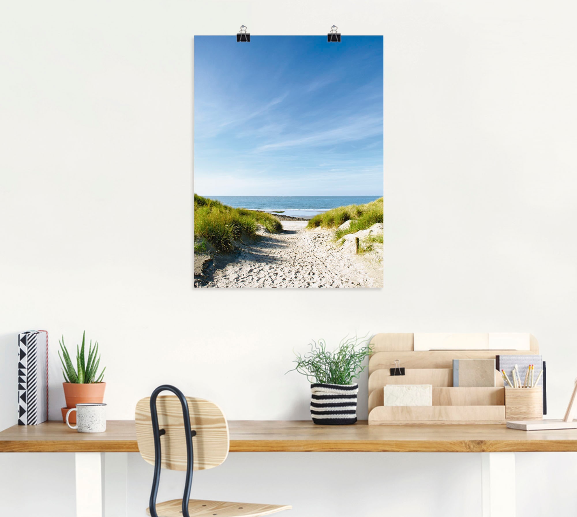 Artland Poster »Strand mit Sanddünen und Weg zur See« 1 cuis tlg. als Alubild, Outdoorbild, Leinwandbild, Poster, Wandaufkleber