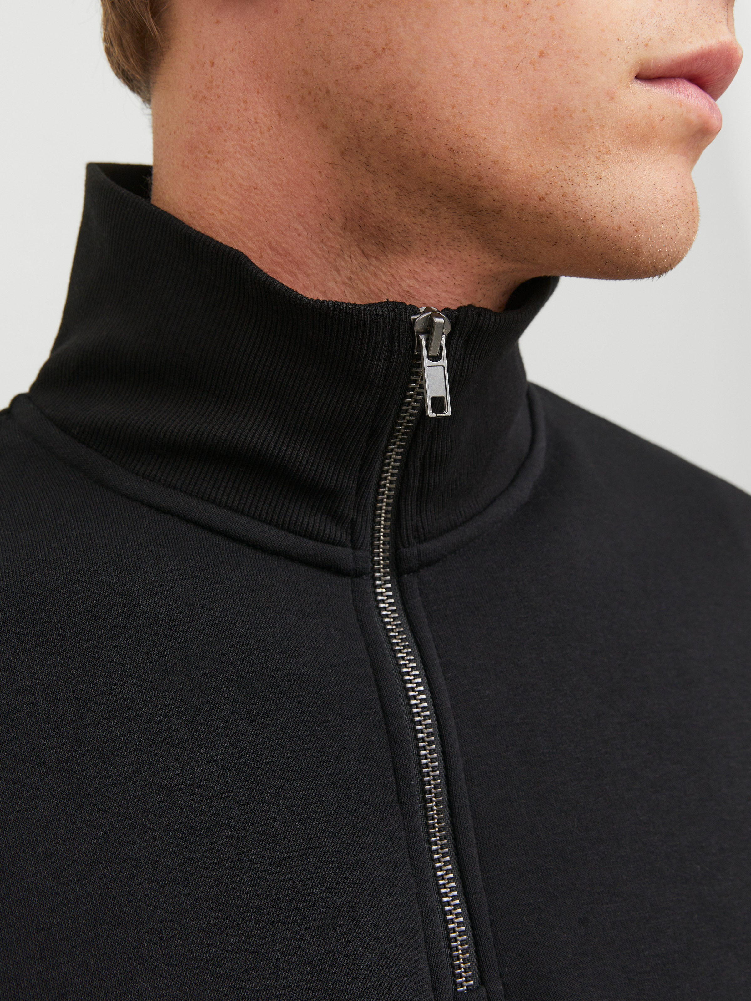 Jack & Jones Sweatshirt »JJEBRADLEY SWEAT HALF ZIP NOOS«, Materialmix, relaxed fit
